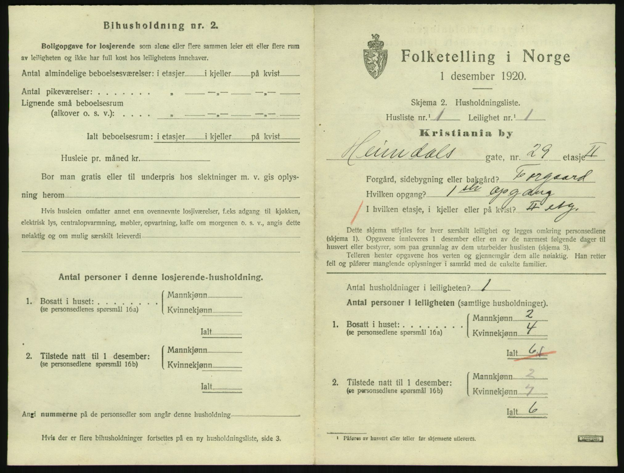 SAO, 1920 census for Kristiania, 1920, p. 37840