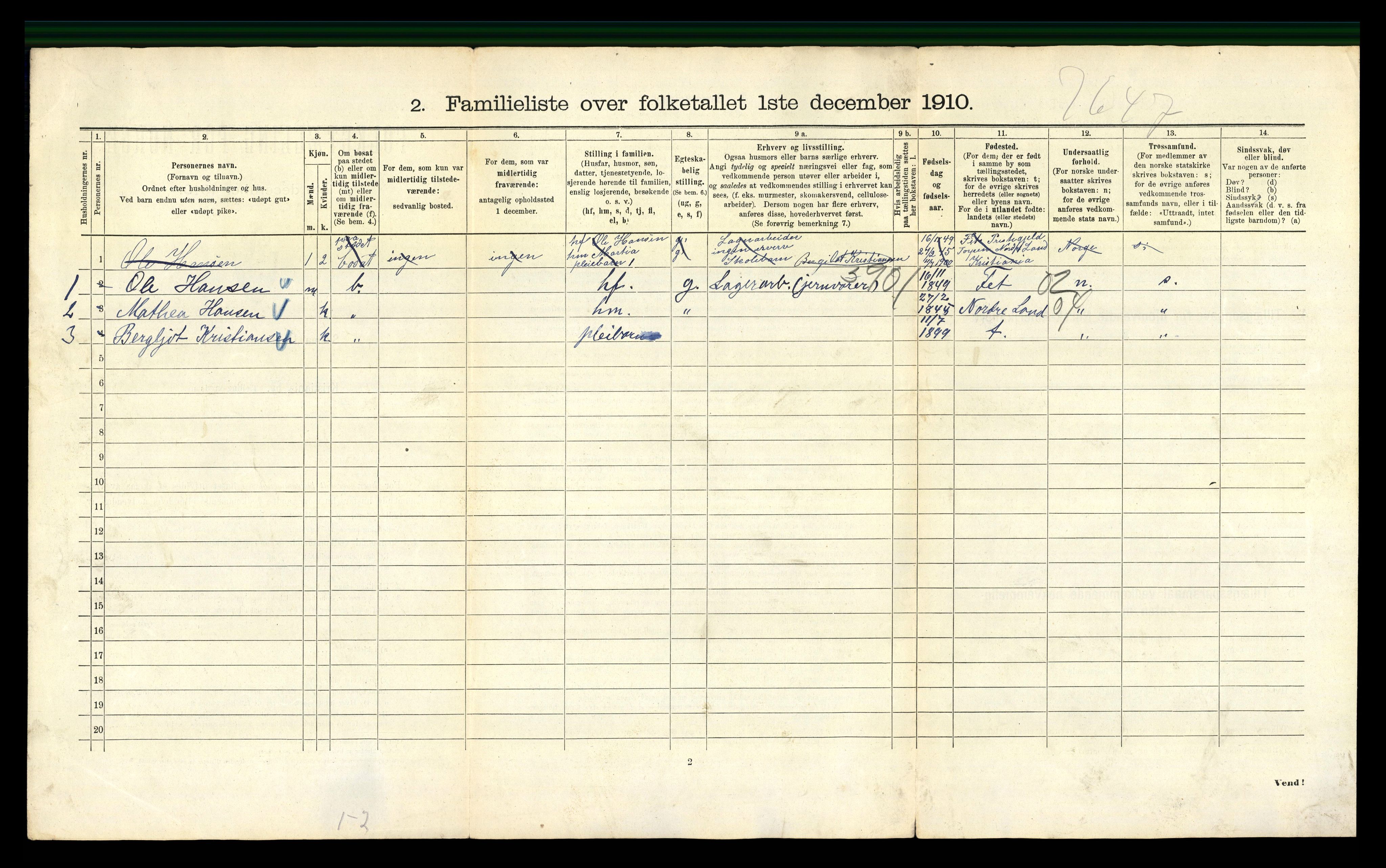 RA, 1910 census for Kristiania, 1910, p. 76248