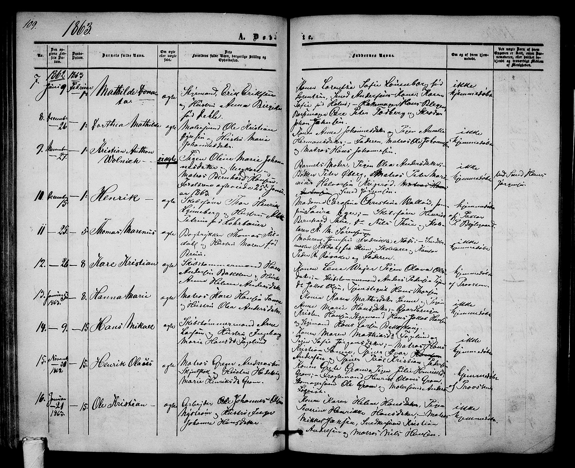 Tønsberg kirkebøker, SAKO/A-330/G/Ga/L0003: Parish register (copy) no. 3, 1855-1864, p. 109