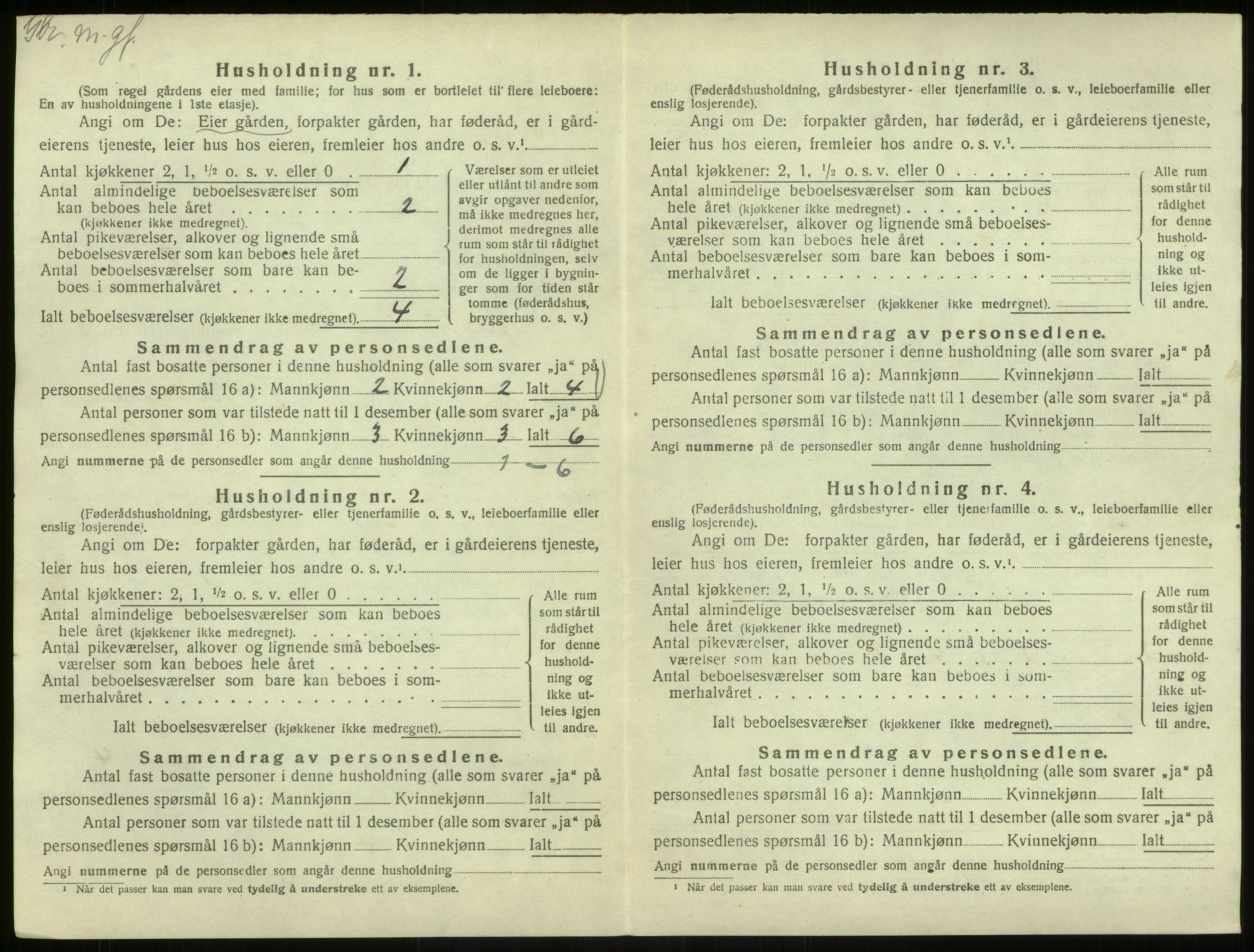 SAB, 1920 census for Austrheim, 1920, p. 176