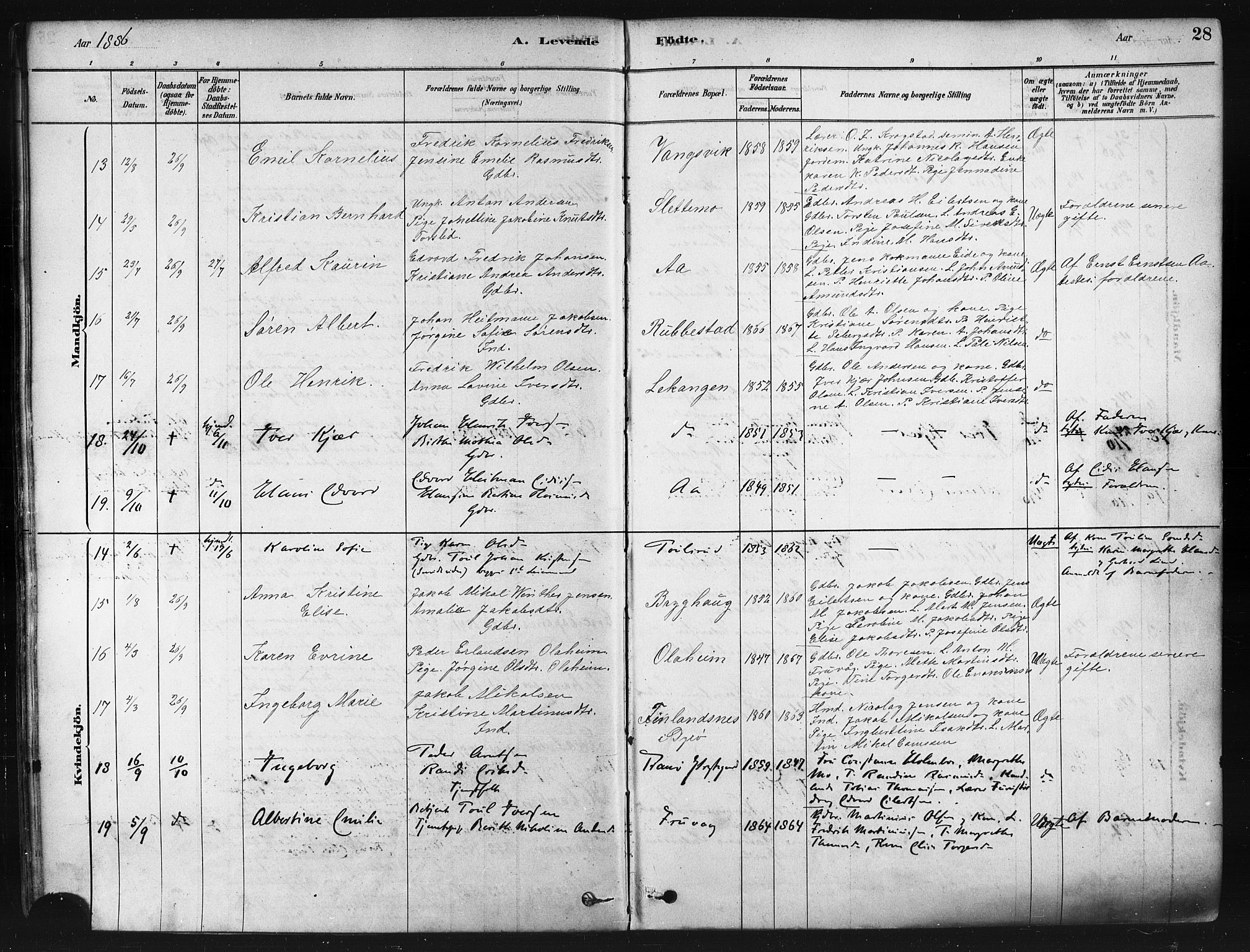 Tranøy sokneprestkontor, AV/SATØ-S-1313/I/Ia/Iaa/L0009kirke: Parish register (official) no. 9, 1878-1904, p. 28