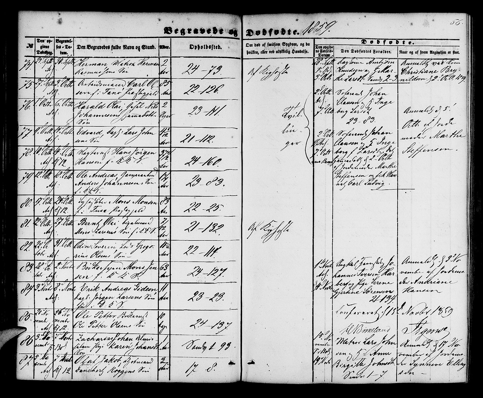 Korskirken sokneprestembete, AV/SAB-A-76101/H/Hab: Parish register (copy) no. E 2, 1851-1871, p. 56