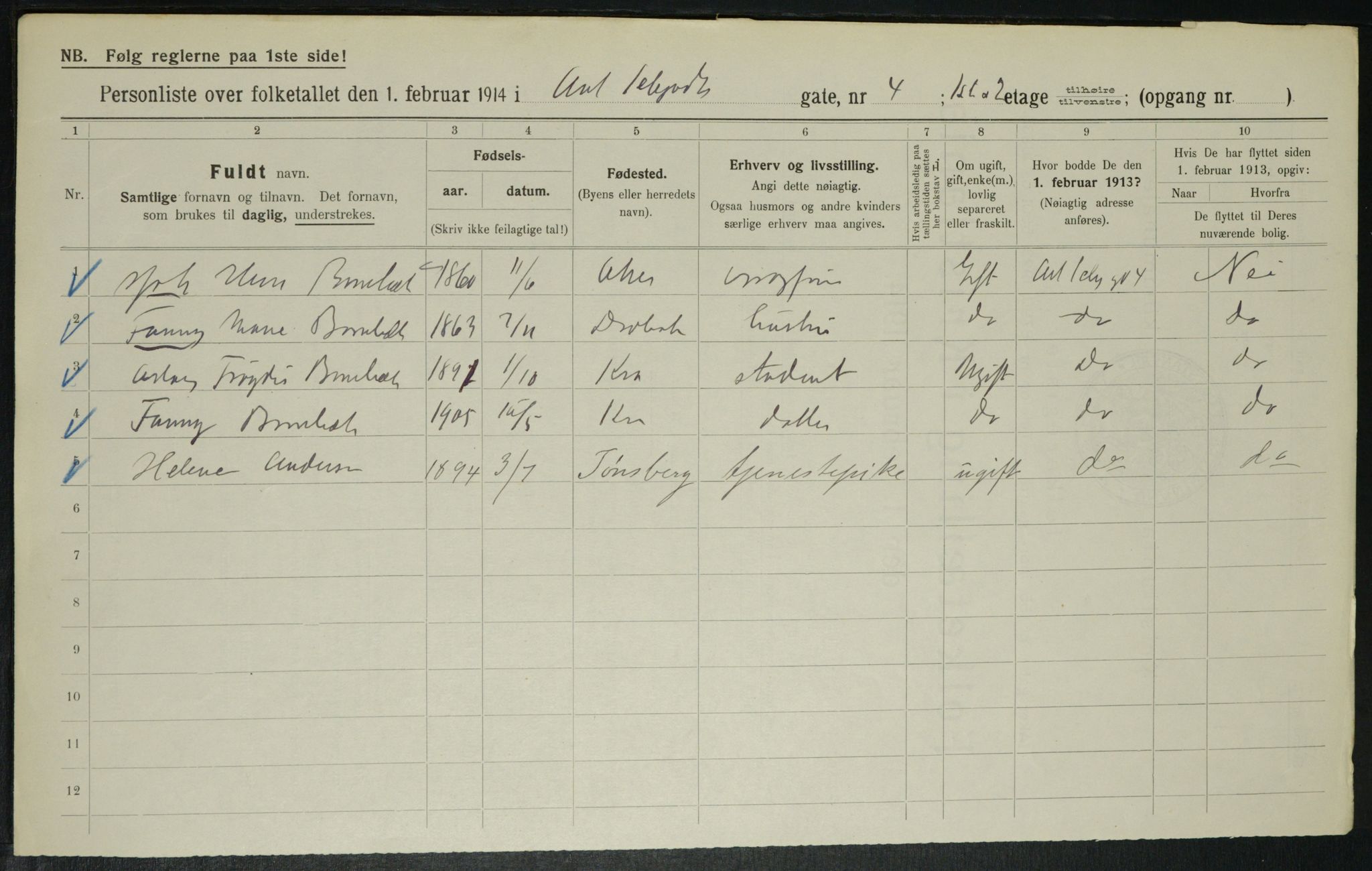 OBA, Municipal Census 1914 for Kristiania, 1914, p. 1359