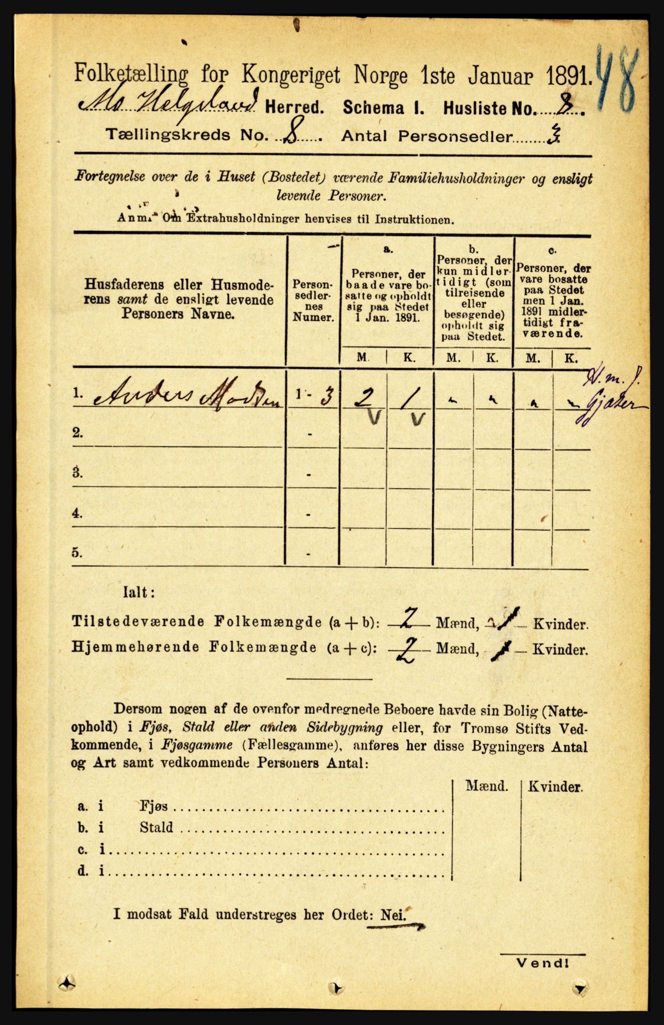 RA, 1891 census for 1833 Mo, 1891, p. 2854