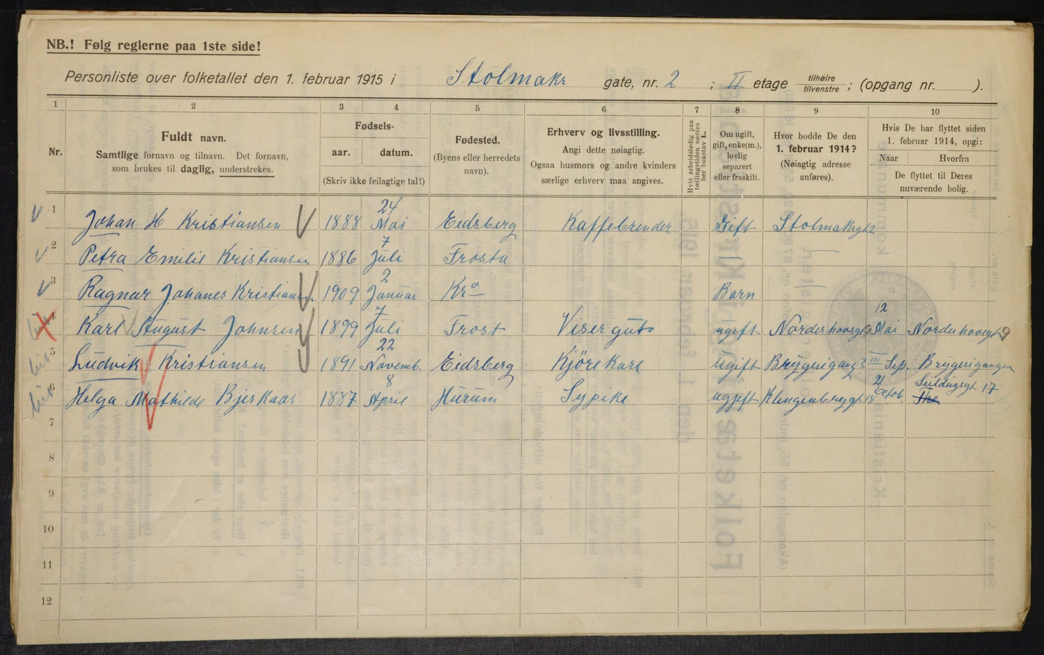 OBA, Municipal Census 1915 for Kristiania, 1915, p. 102703