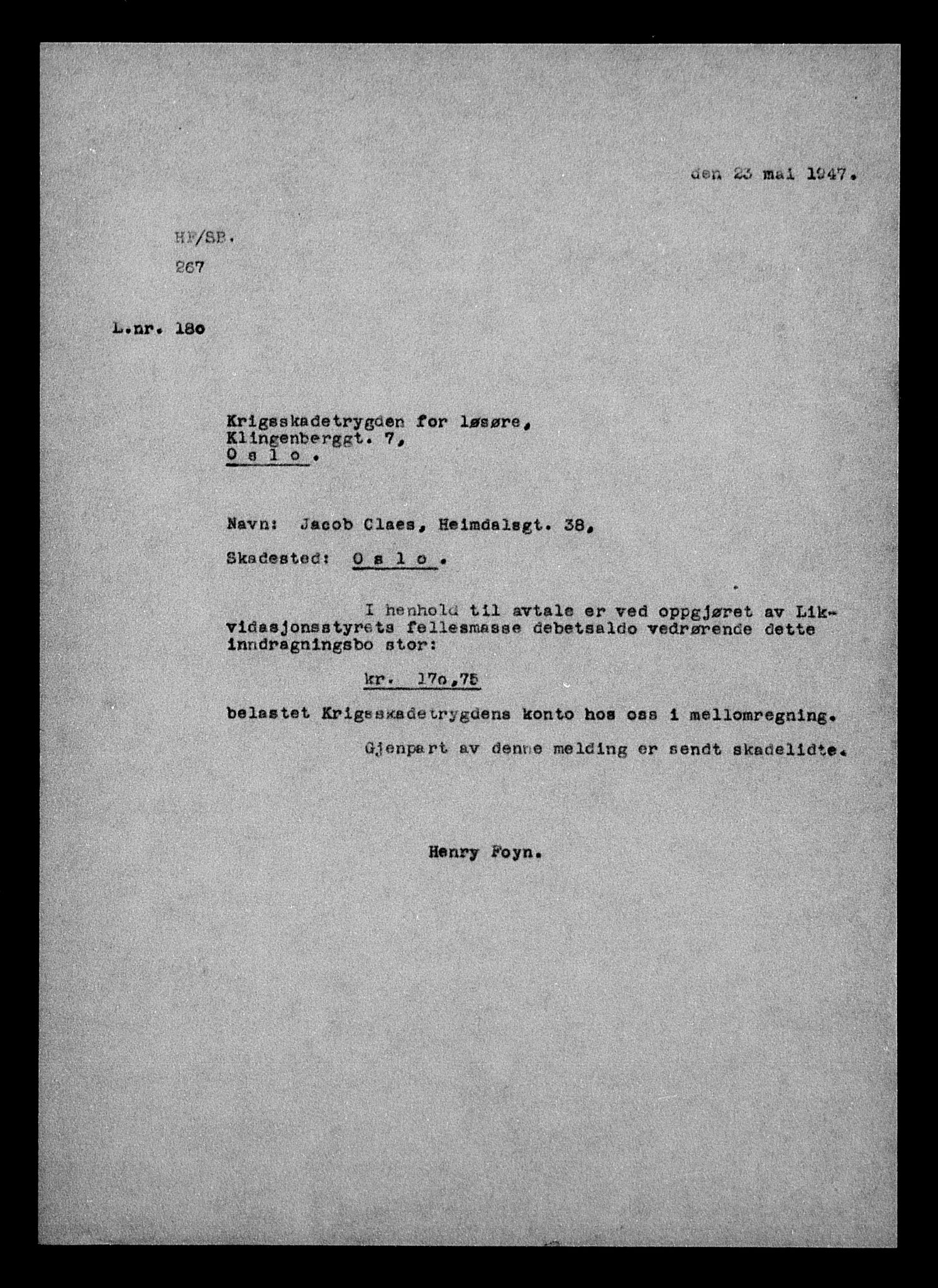 Justisdepartementet, Tilbakeføringskontoret for inndratte formuer, AV/RA-S-1564/H/Hc/Hcc/L0928: --, 1945-1947, p. 372