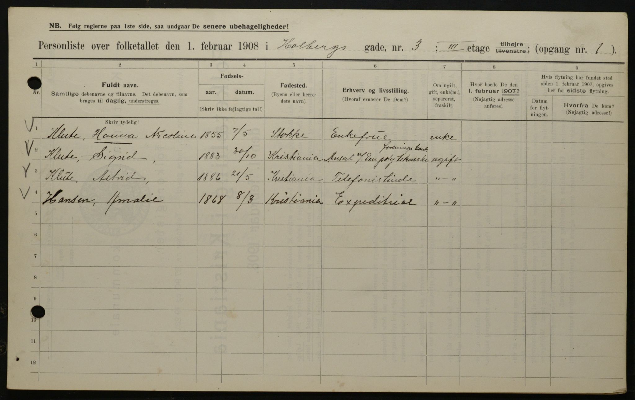 OBA, Municipal Census 1908 for Kristiania, 1908, p. 36200