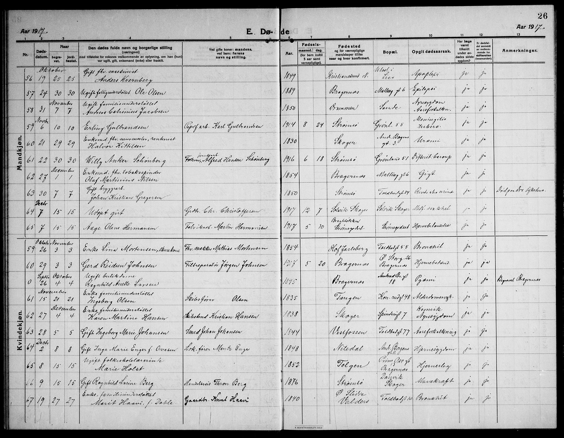 Strømsø kirkebøker, SAKO/A-246/F/Fa/L0028: Parish register (official) no. I 29, 1914-1937, p. 26