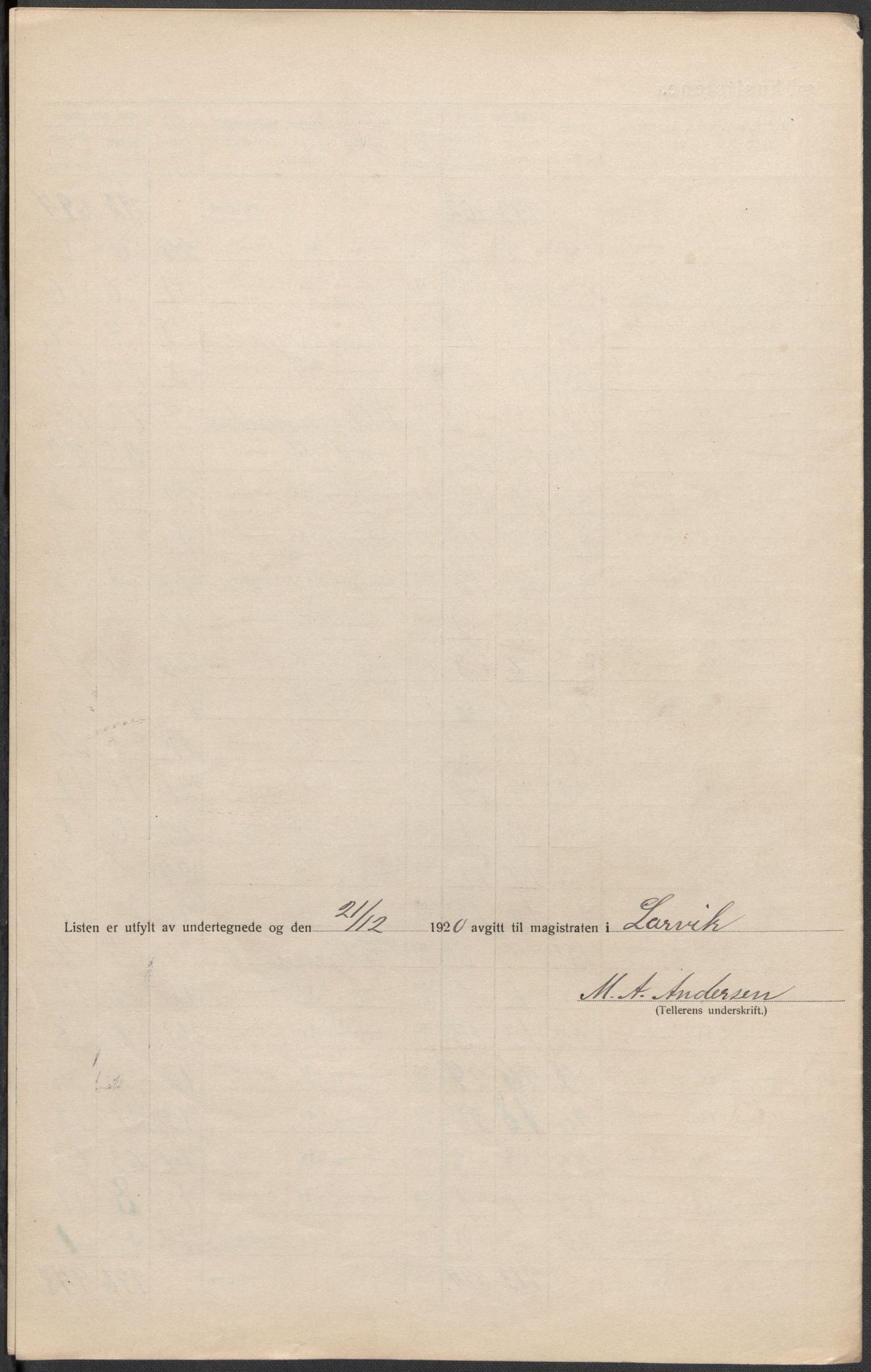 SAKO, 1920 census for Larvik, 1920, p. 63