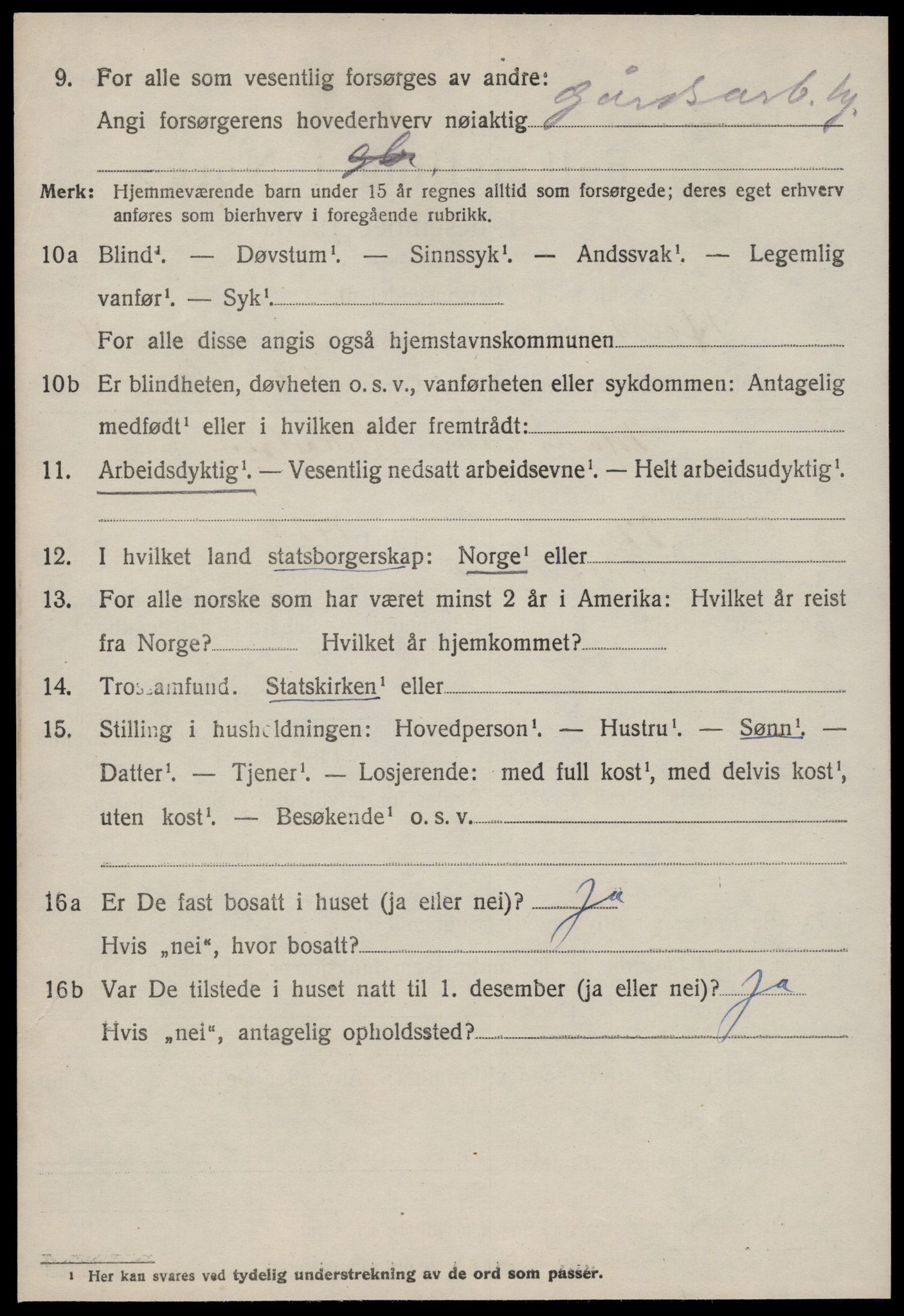 SAT, 1920 census for Hustad, 1920, p. 3588