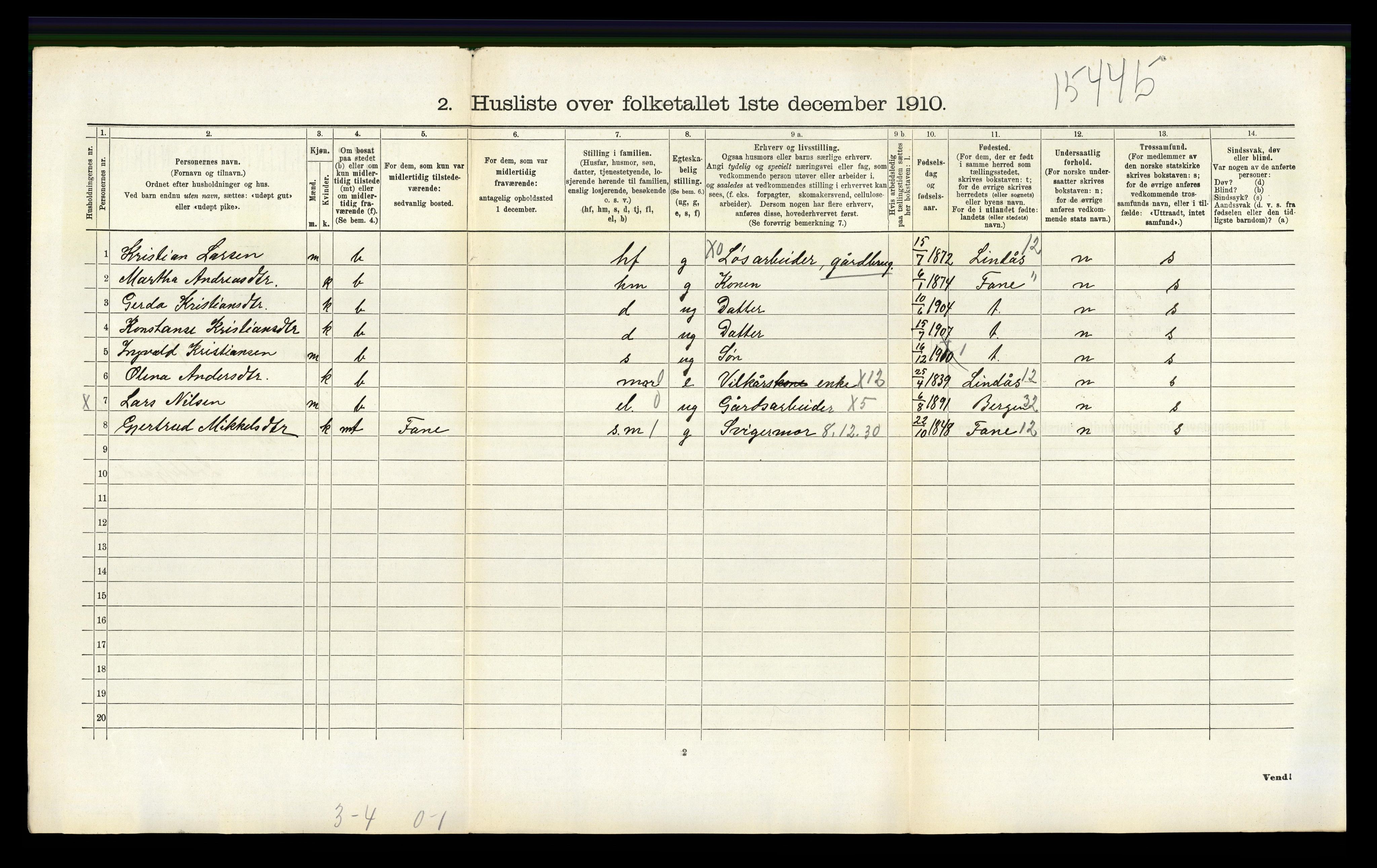 RA, 1910 census for Askøy, 1910, p. 1615