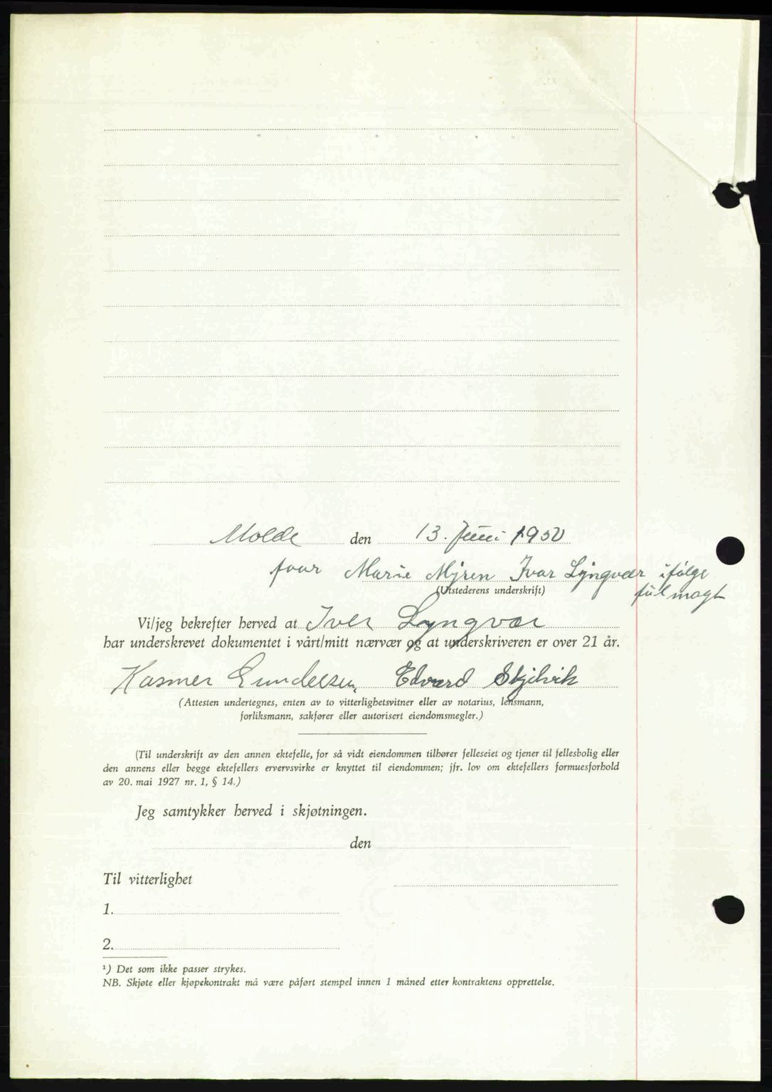 Romsdal sorenskriveri, SAT/A-4149/1/2/2C: Mortgage book no. A33, 1950-1950, Diary no: : 1950/1950