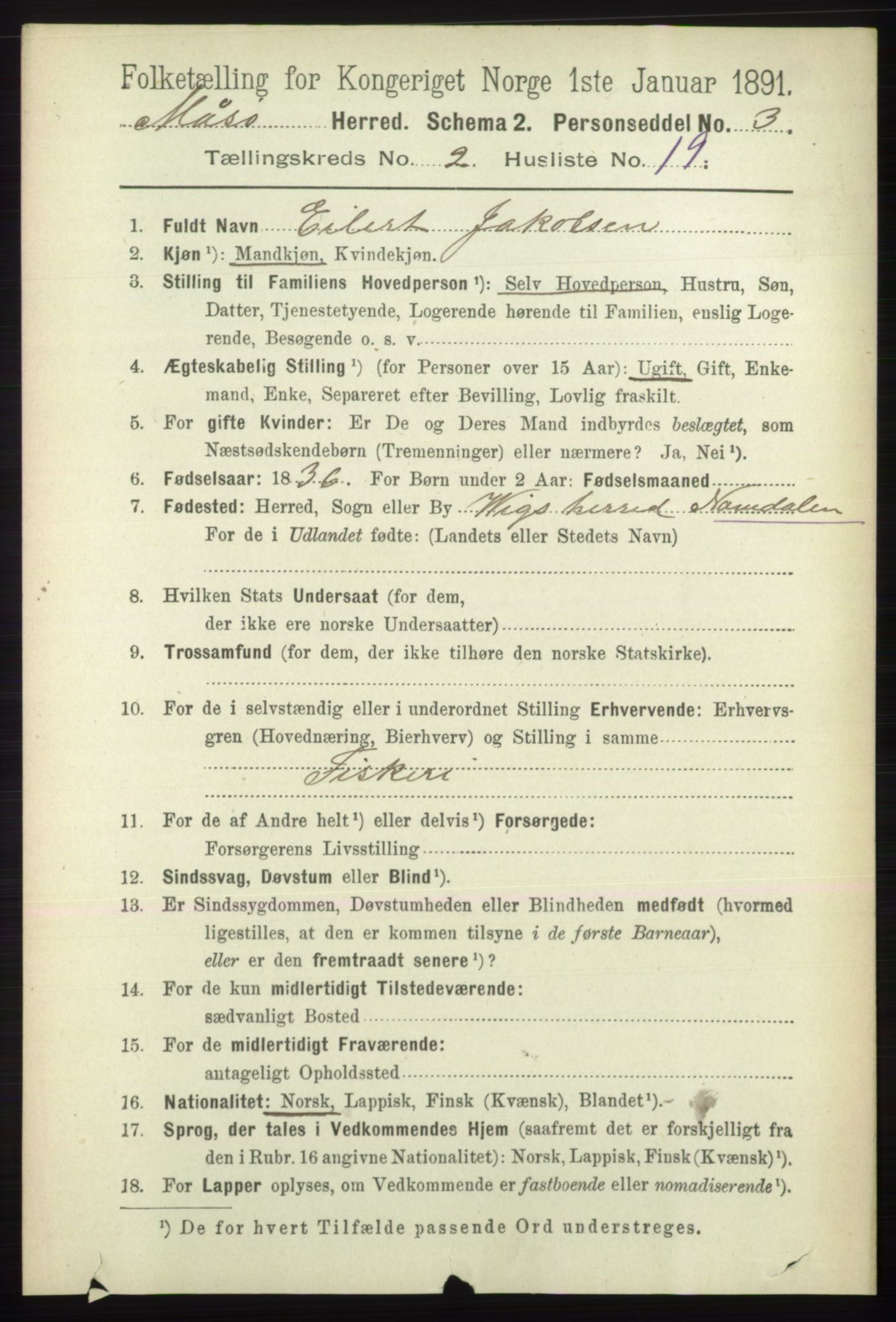 RA, 1891 census for 2018 Måsøy, 1891, p. 348