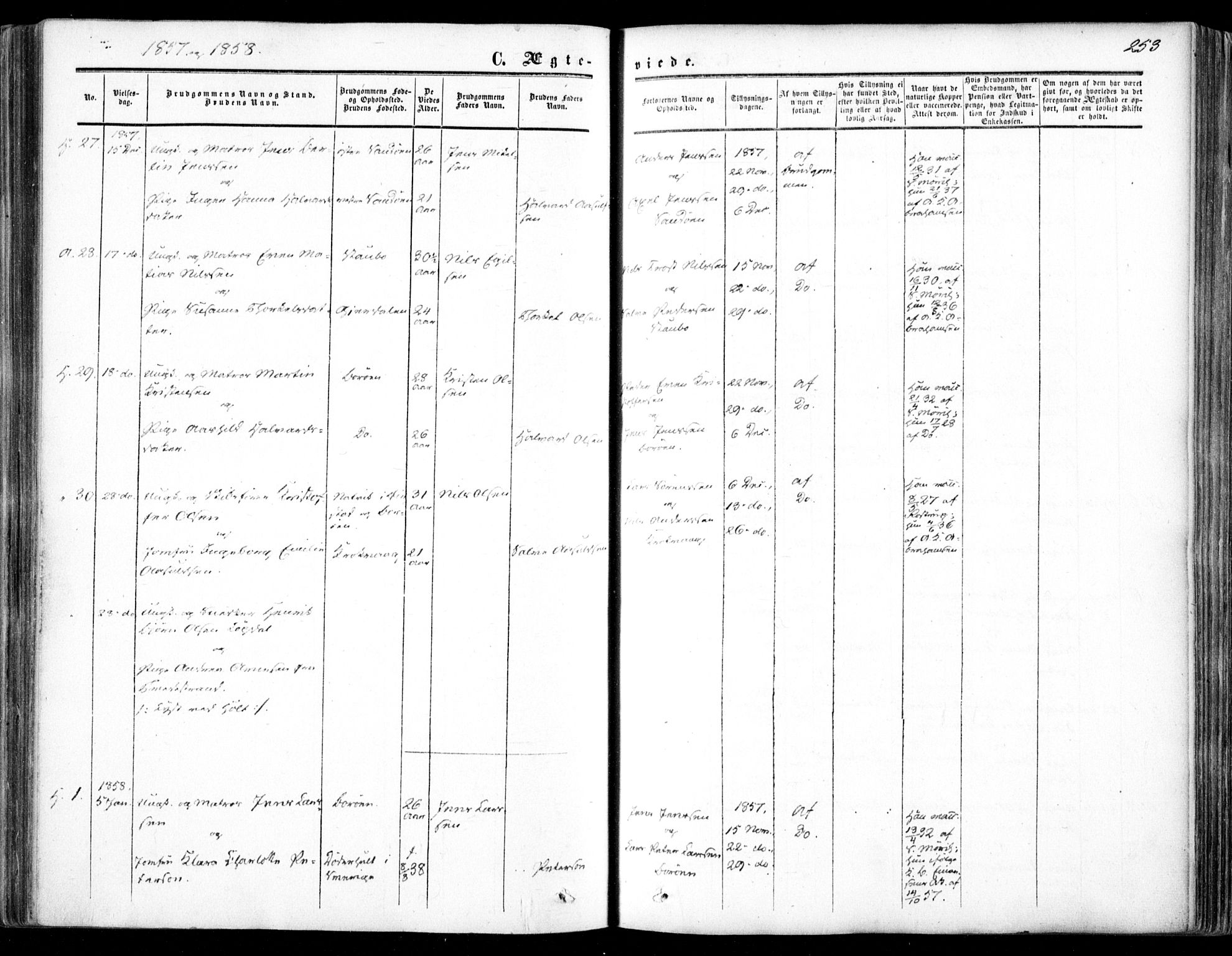 Dypvåg sokneprestkontor, AV/SAK-1111-0007/F/Fa/Faa/L0006: Parish register (official) no. A 6, 1855-1872, p. 253