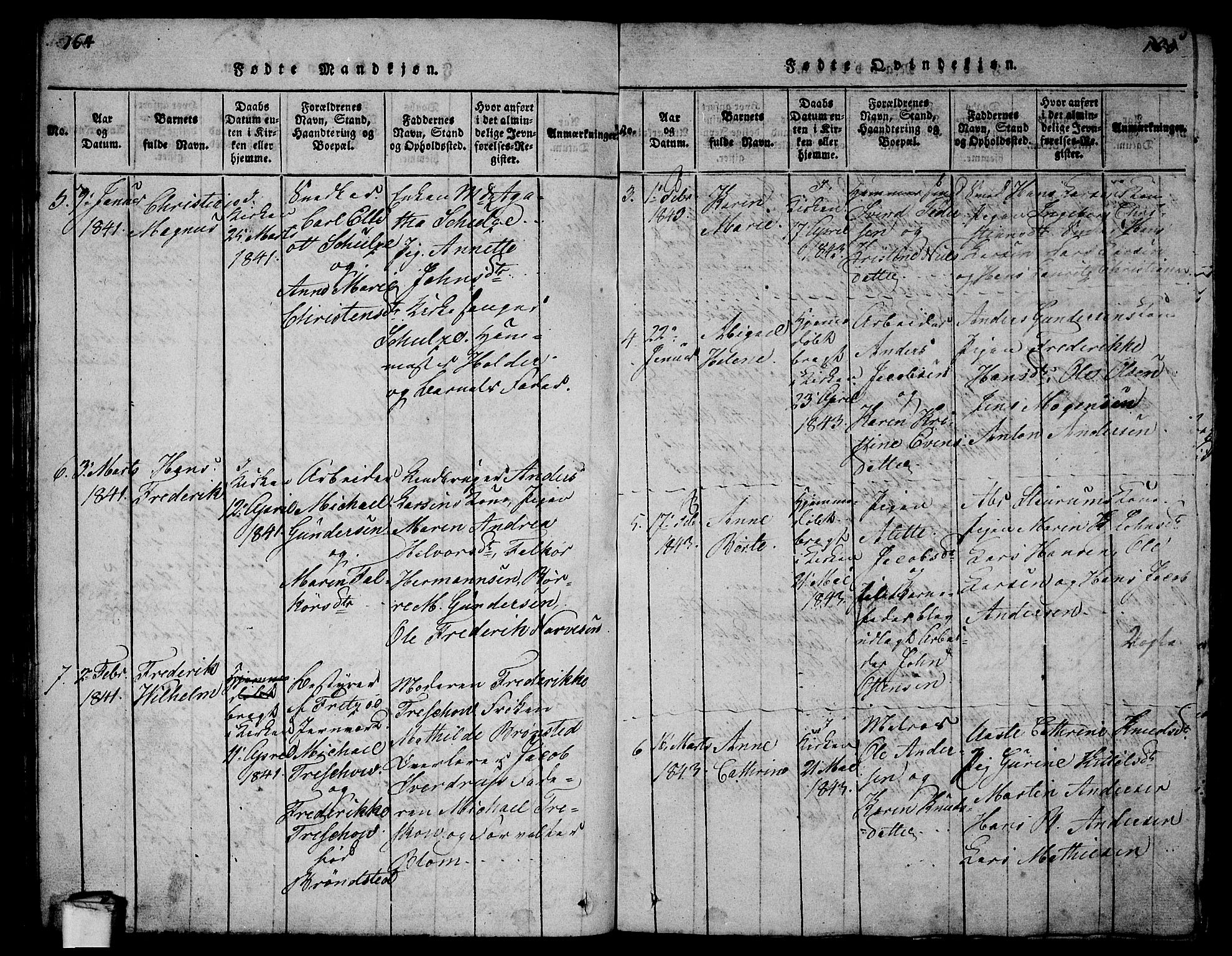 Larvik kirkebøker, AV/SAKO-A-352/G/Gb/L0001: Parish register (copy) no. II 1, 1818-1843, p. 164-165