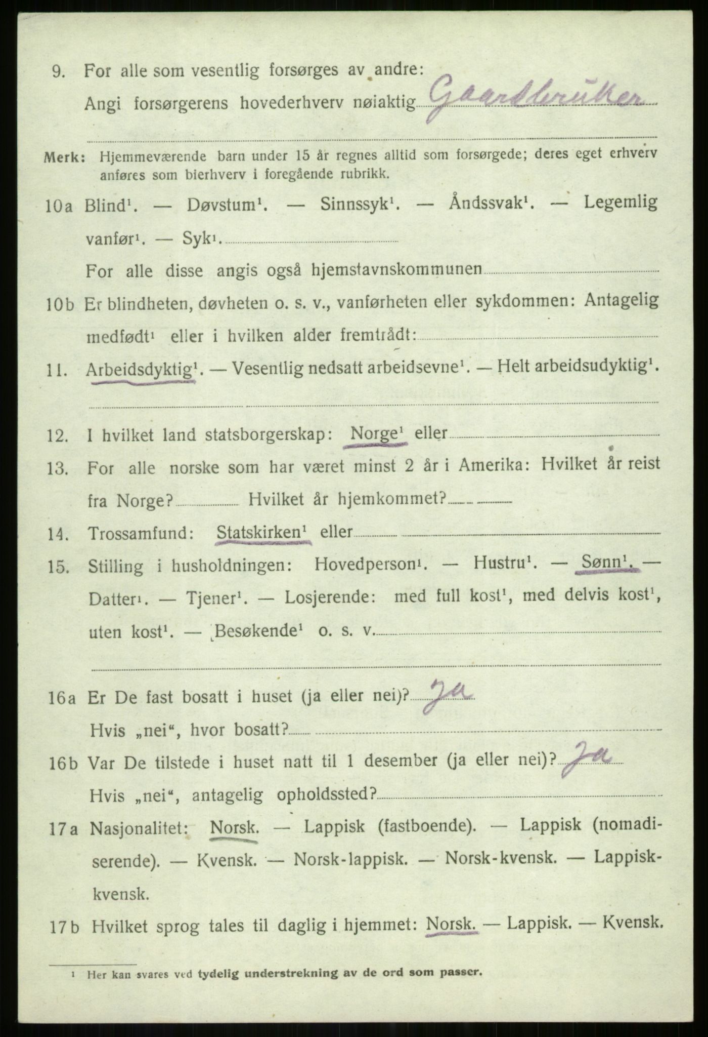 SATØ, 1920 census for Tranøy, 1920, p. 1152