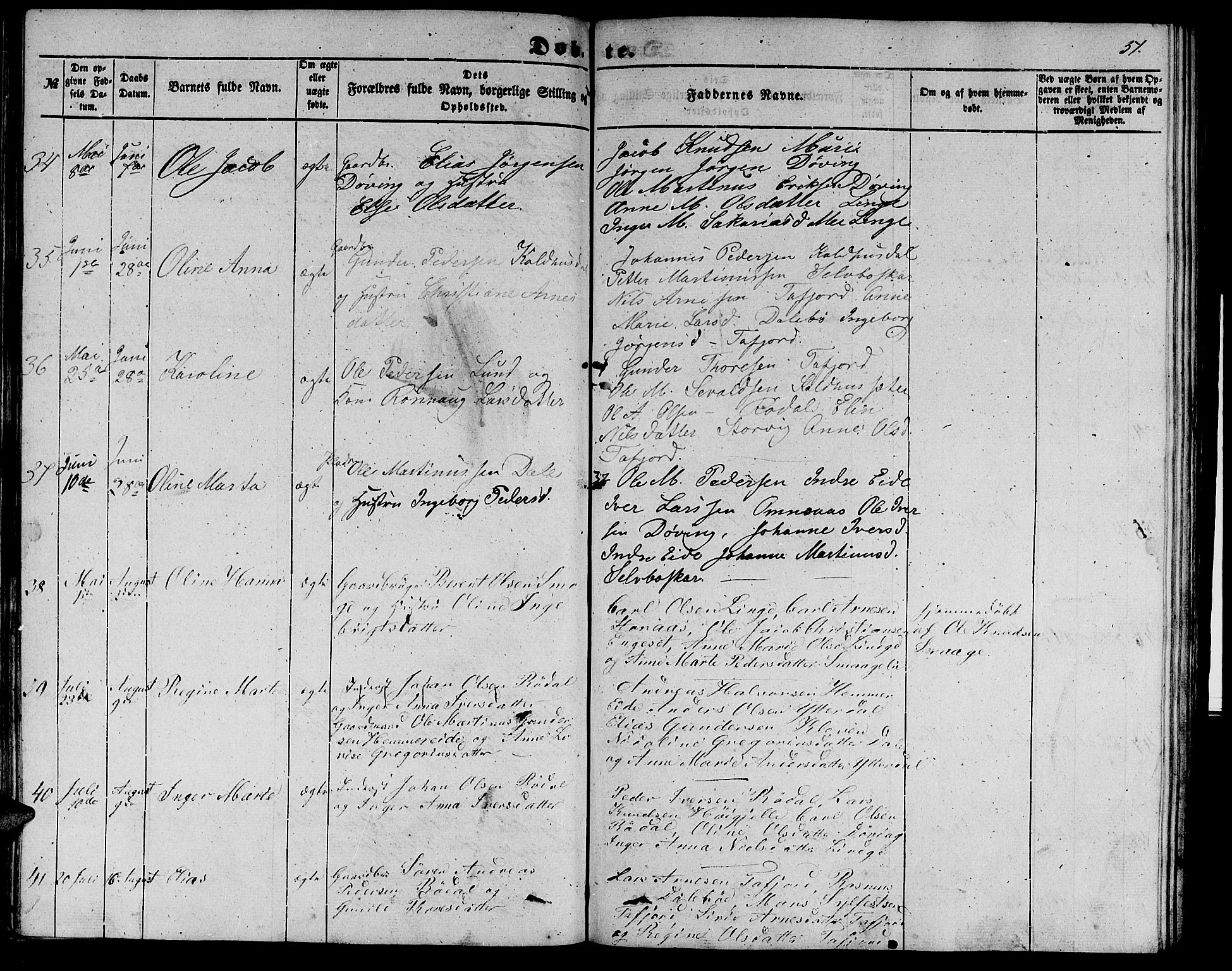 Ministerialprotokoller, klokkerbøker og fødselsregistre - Møre og Romsdal, AV/SAT-A-1454/519/L0261: Parish register (copy) no. 519C02, 1854-1867, p. 51