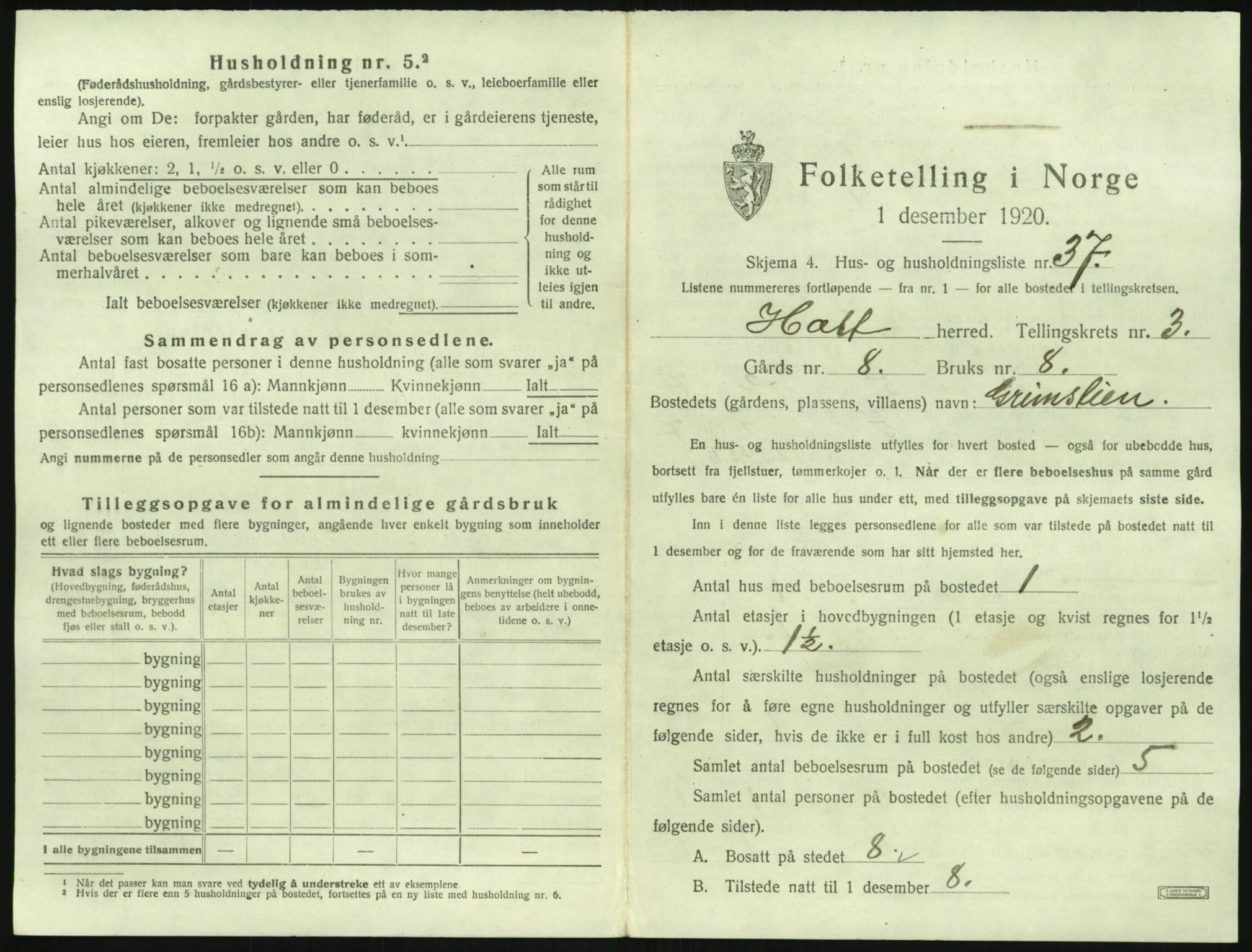 SAK, 1920 census for Holt, 1920, p. 306