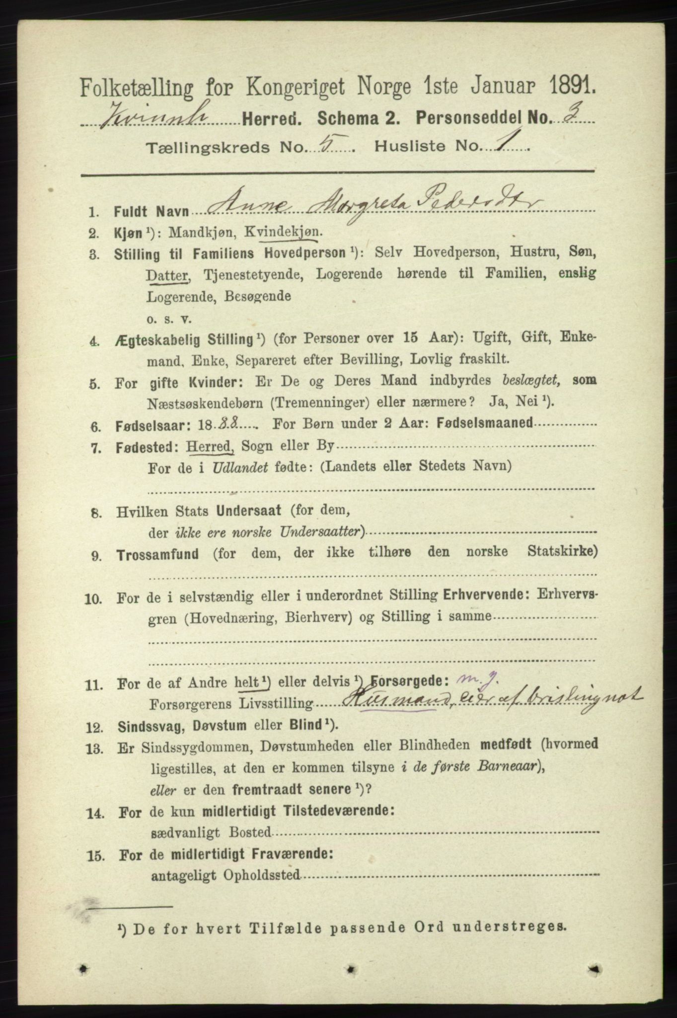 RA, 1891 census for 1224 Kvinnherad, 1891, p. 1744