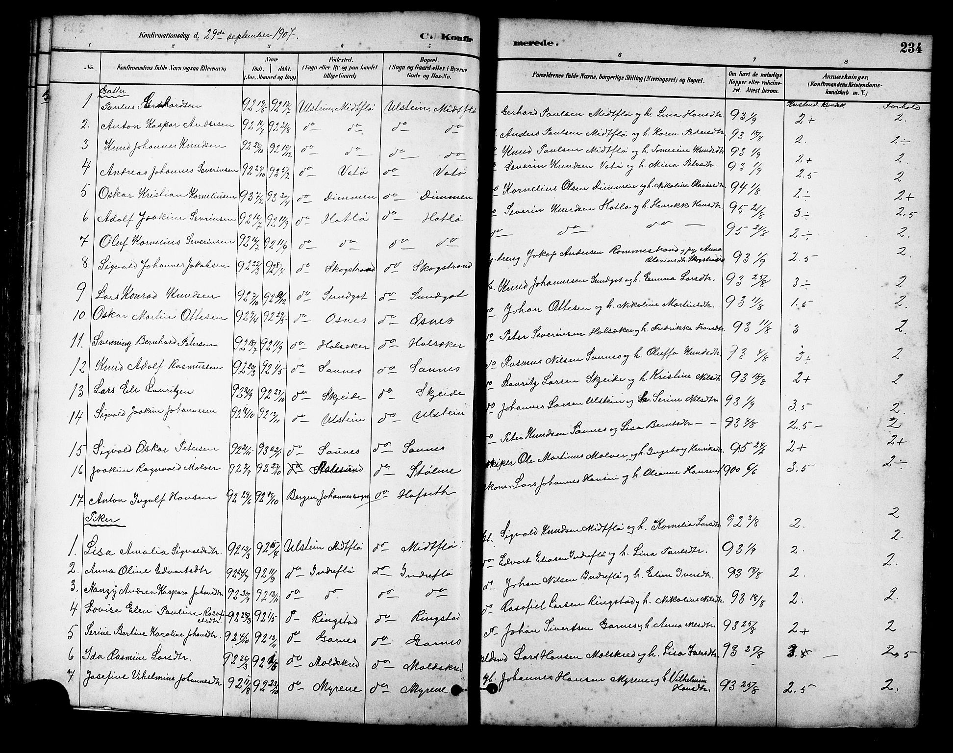 Ministerialprotokoller, klokkerbøker og fødselsregistre - Møre og Romsdal, SAT/A-1454/509/L0112: Parish register (copy) no. 509C02, 1883-1922, p. 234