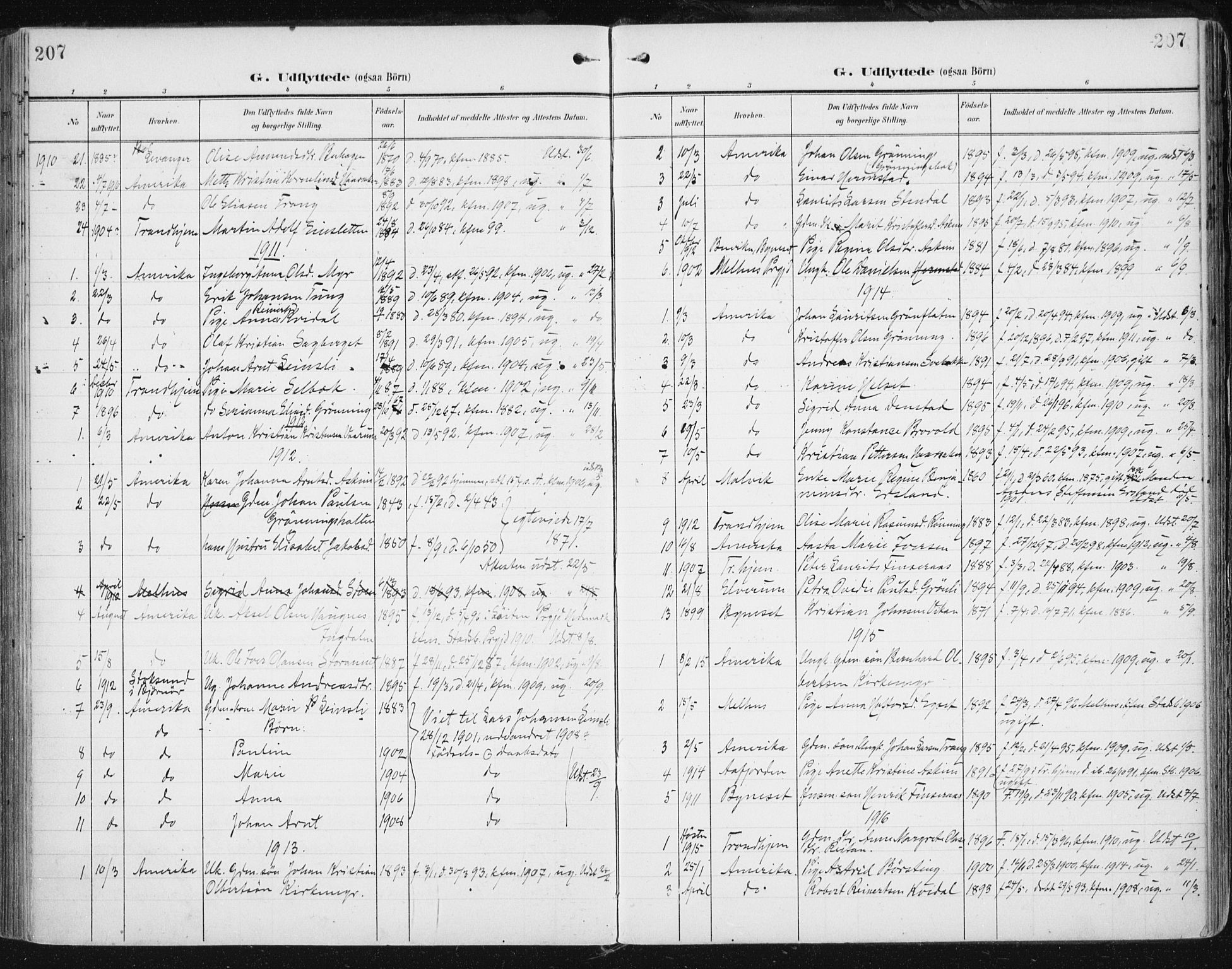 Ministerialprotokoller, klokkerbøker og fødselsregistre - Sør-Trøndelag, SAT/A-1456/646/L0616: Parish register (official) no. 646A14, 1900-1918, p. 207