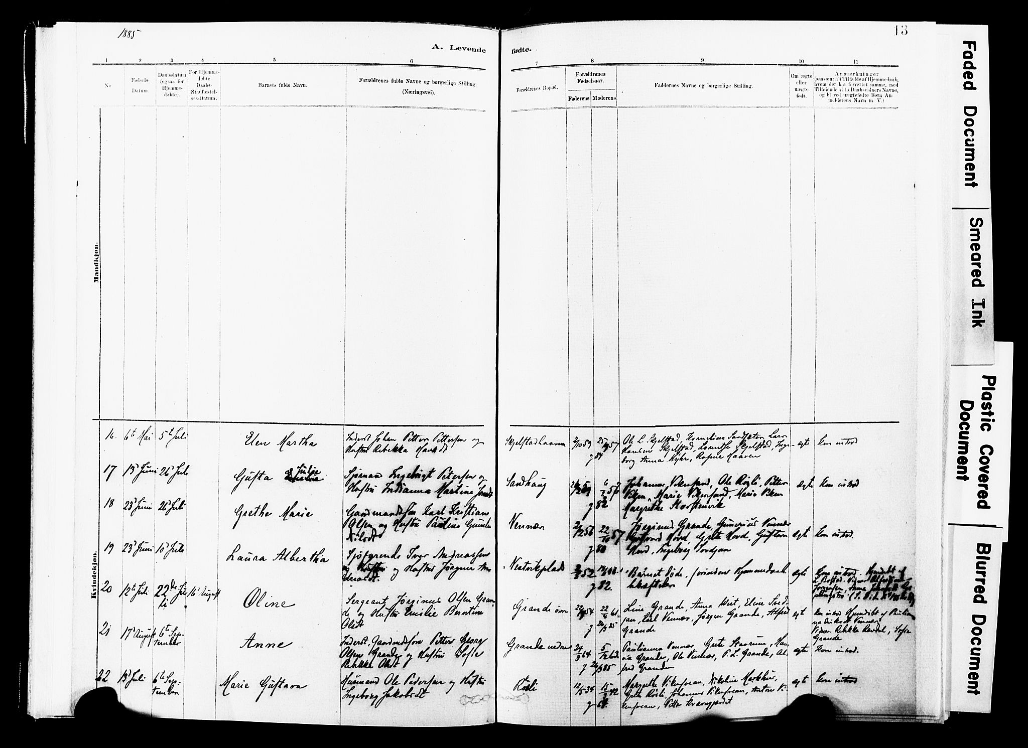 Ministerialprotokoller, klokkerbøker og fødselsregistre - Nord-Trøndelag, SAT/A-1458/744/L0420: Parish register (official) no. 744A04, 1882-1904, p. 13
