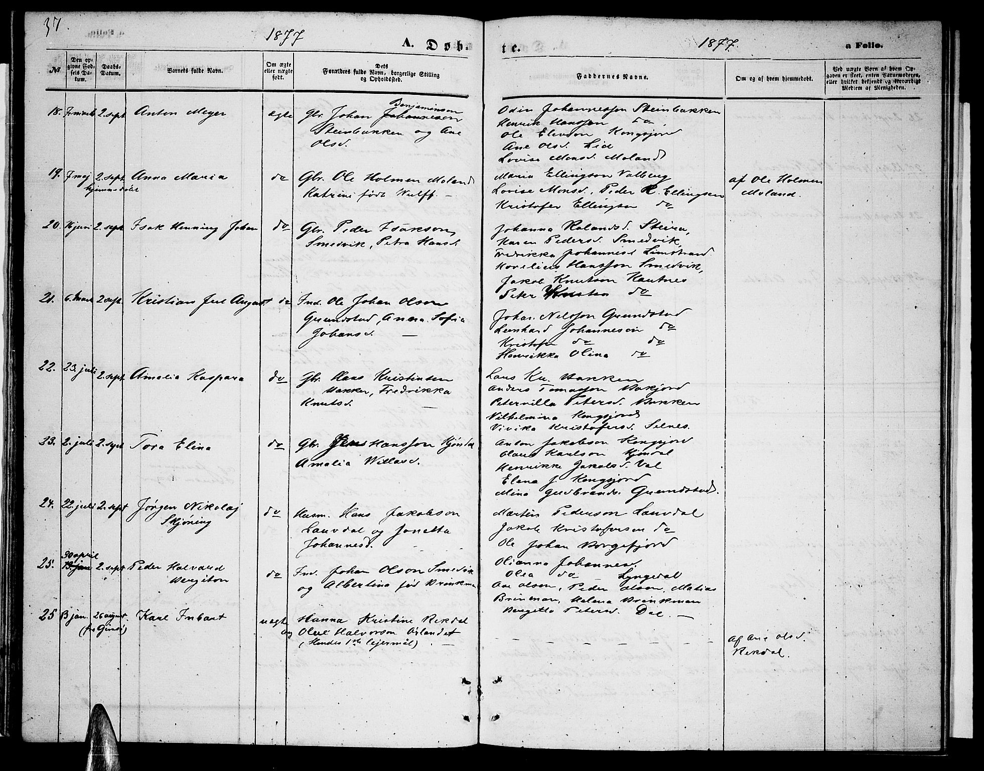 Ministerialprotokoller, klokkerbøker og fødselsregistre - Nordland, AV/SAT-A-1459/884/L1196: Parish register (copy) no. 884C02, 1860-1887, p. 37