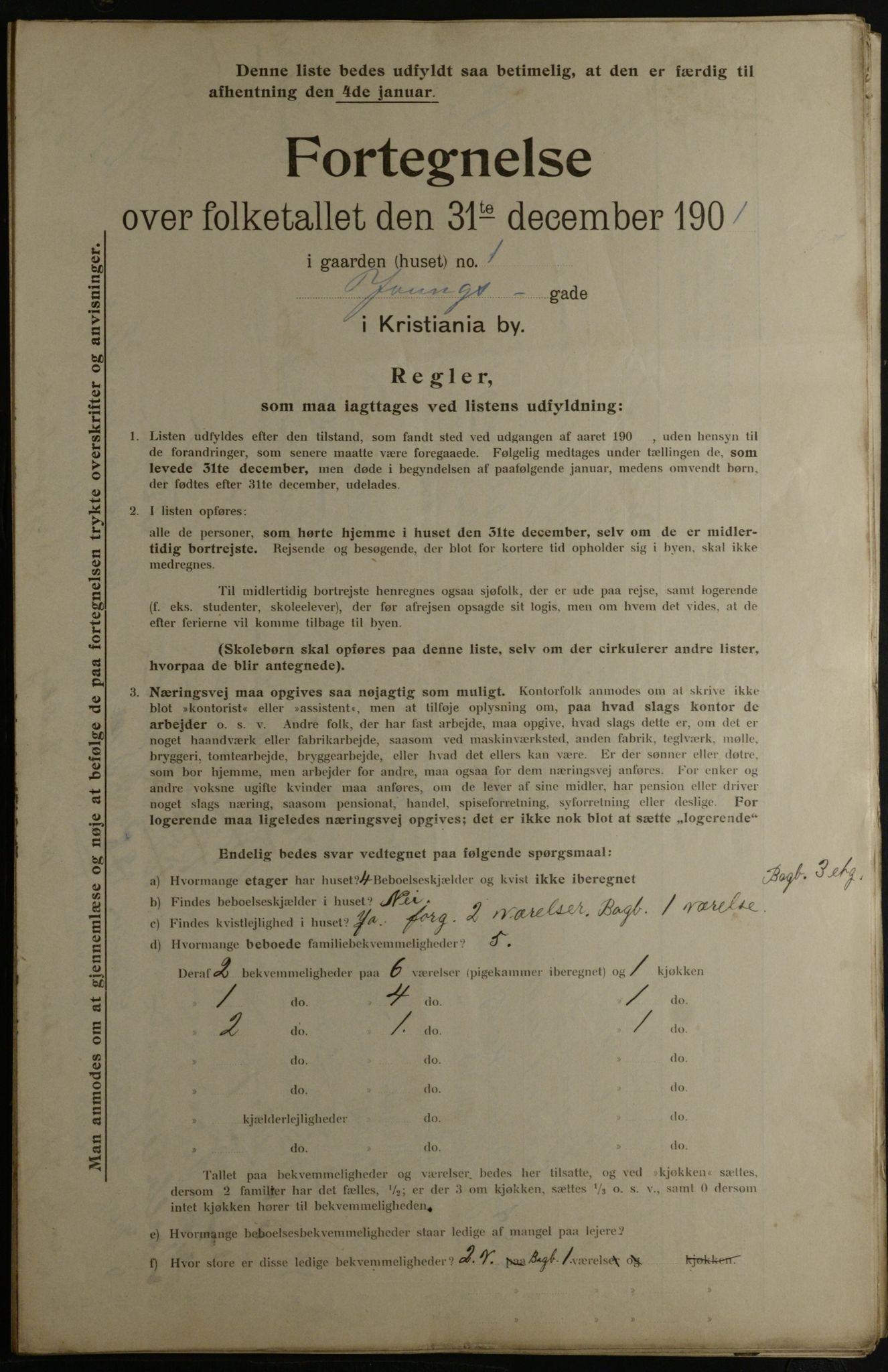 OBA, Municipal Census 1901 for Kristiania, 1901, p. 19613