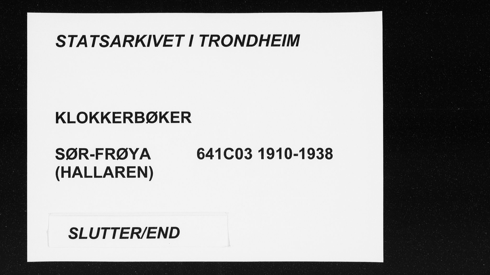 Ministerialprotokoller, klokkerbøker og fødselsregistre - Sør-Trøndelag, SAT/A-1456/641/L0599: Parish register (copy) no. 641C03, 1910-1938