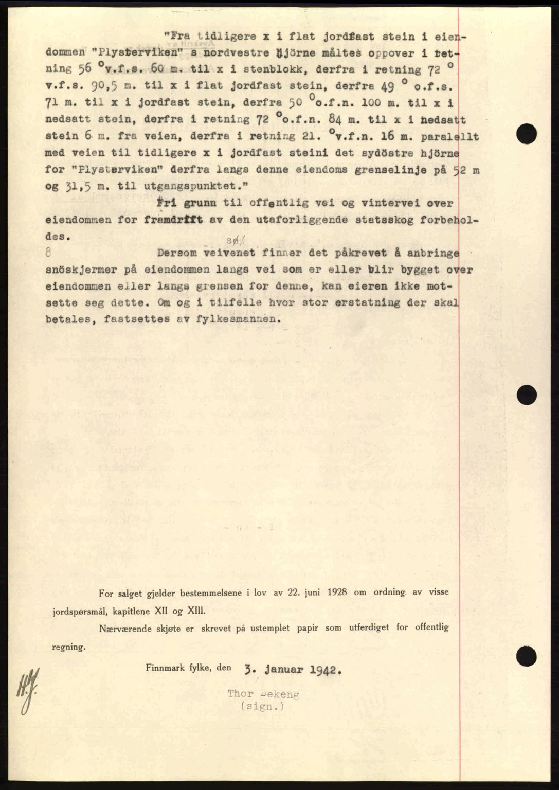 Alta fogderi/sorenskriveri, SATØ/SATØ-5/1/K/Kd/L0033pantebok: Mortgage book no. 33, 1940-1943, Diary no: : 154/1942