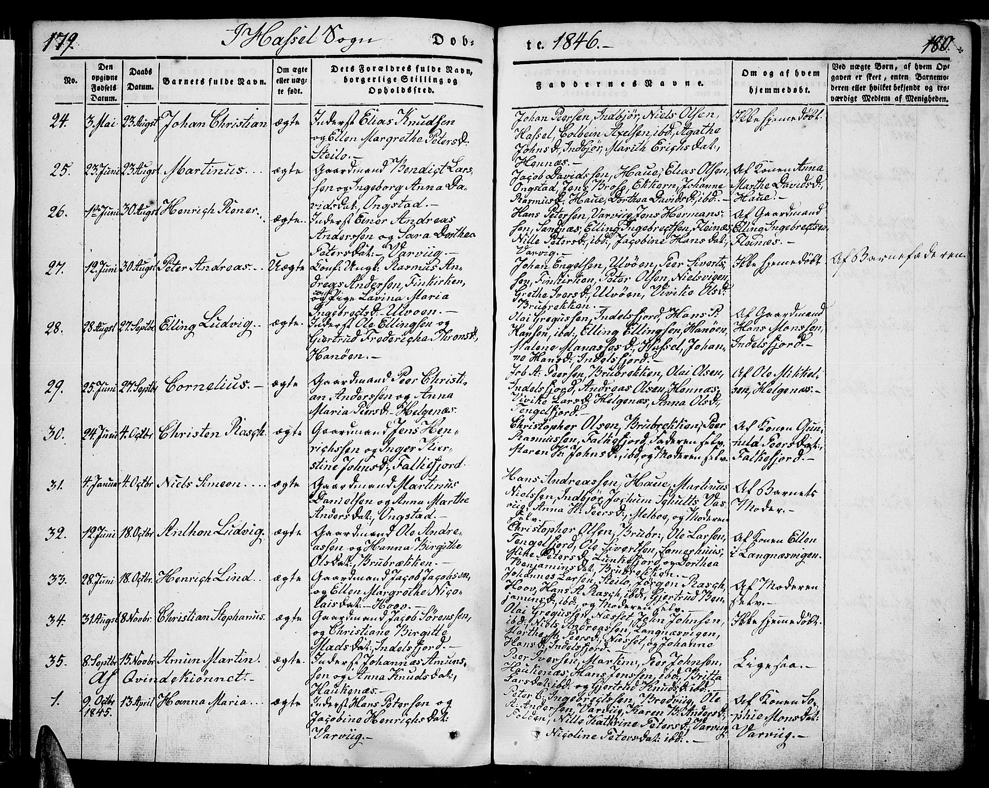 Ministerialprotokoller, klokkerbøker og fødselsregistre - Nordland, SAT/A-1459/888/L1239: Parish register (official) no. 888A06 /1, 1837-1849, p. 179-180