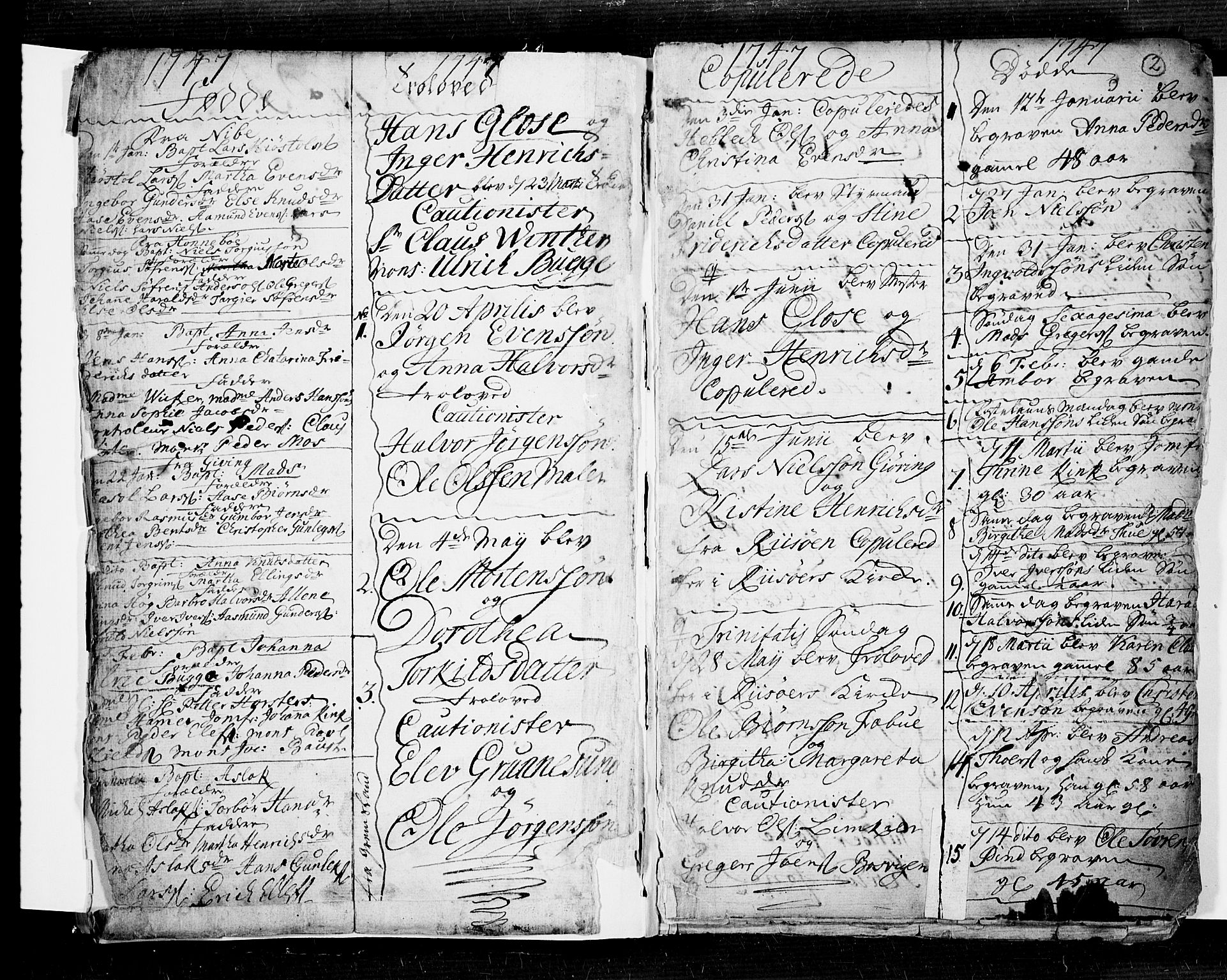 Risør sokneprestkontor, SAK/1111-0035/F/Fb/L0002: Parish register (copy) no. B 2, 1747-1812, p. 2