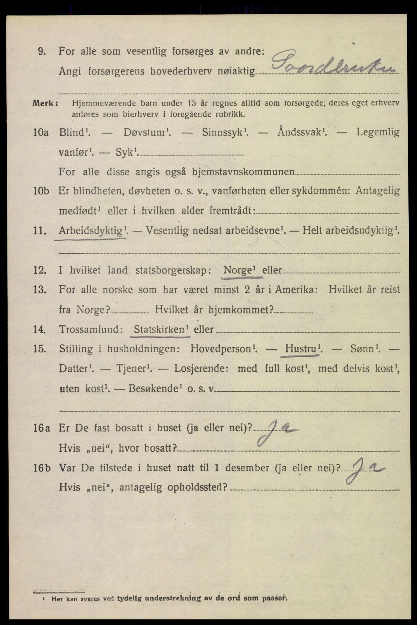 SAK, 1920 census for Vigmostad, 1920, p. 1948