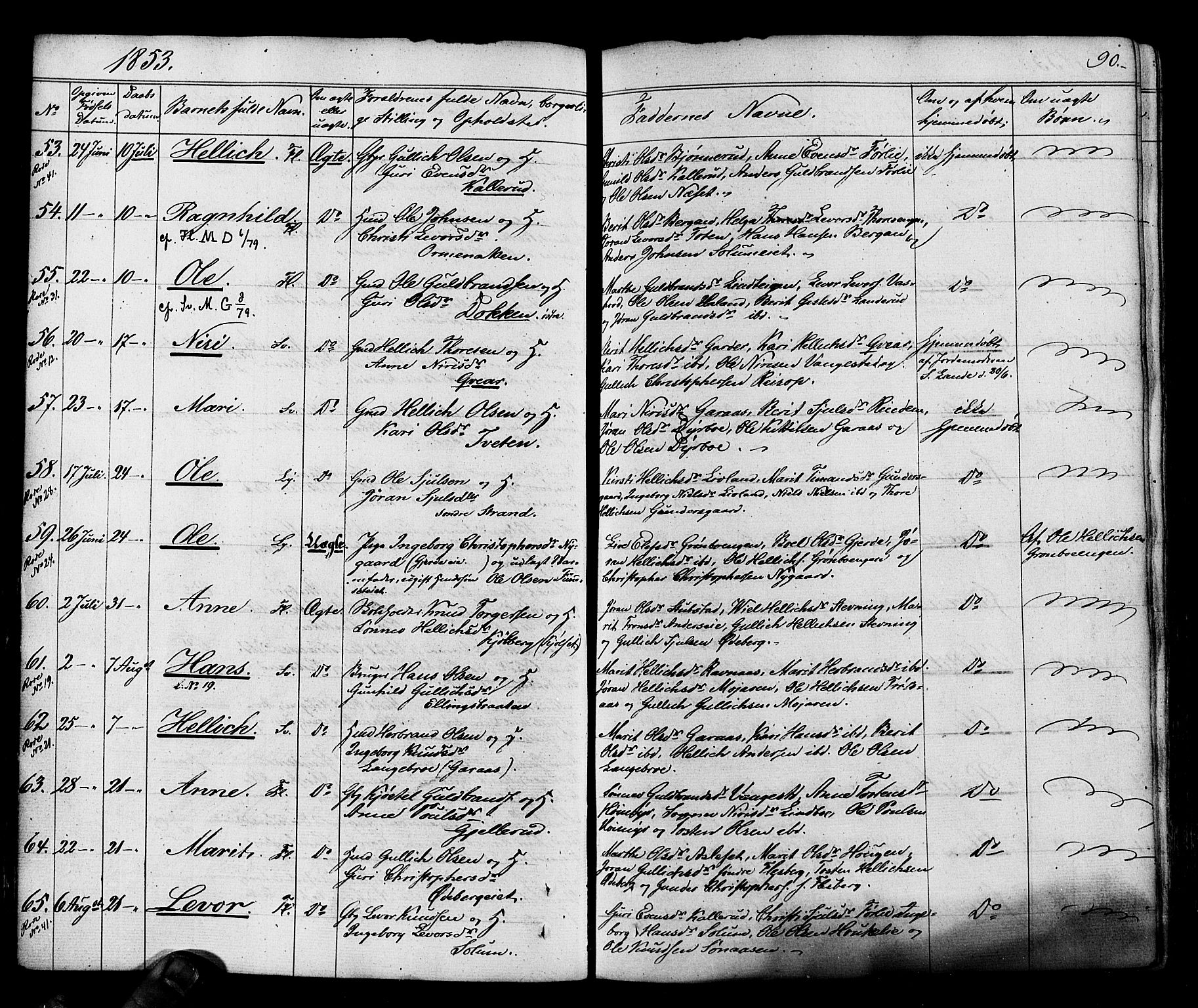 Flesberg kirkebøker, AV/SAKO-A-18/F/Fa/L0006: Parish register (official) no. I 6, 1834-1860, p. 90