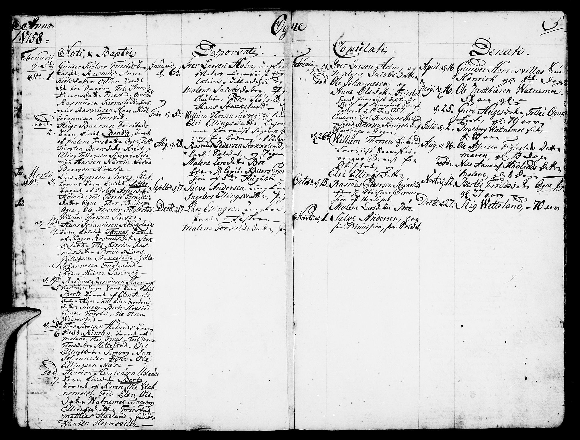 Eigersund sokneprestkontor, AV/SAST-A-101807/S08/L0003: Parish register (official) no. A 3, 1758-1775, p. 5