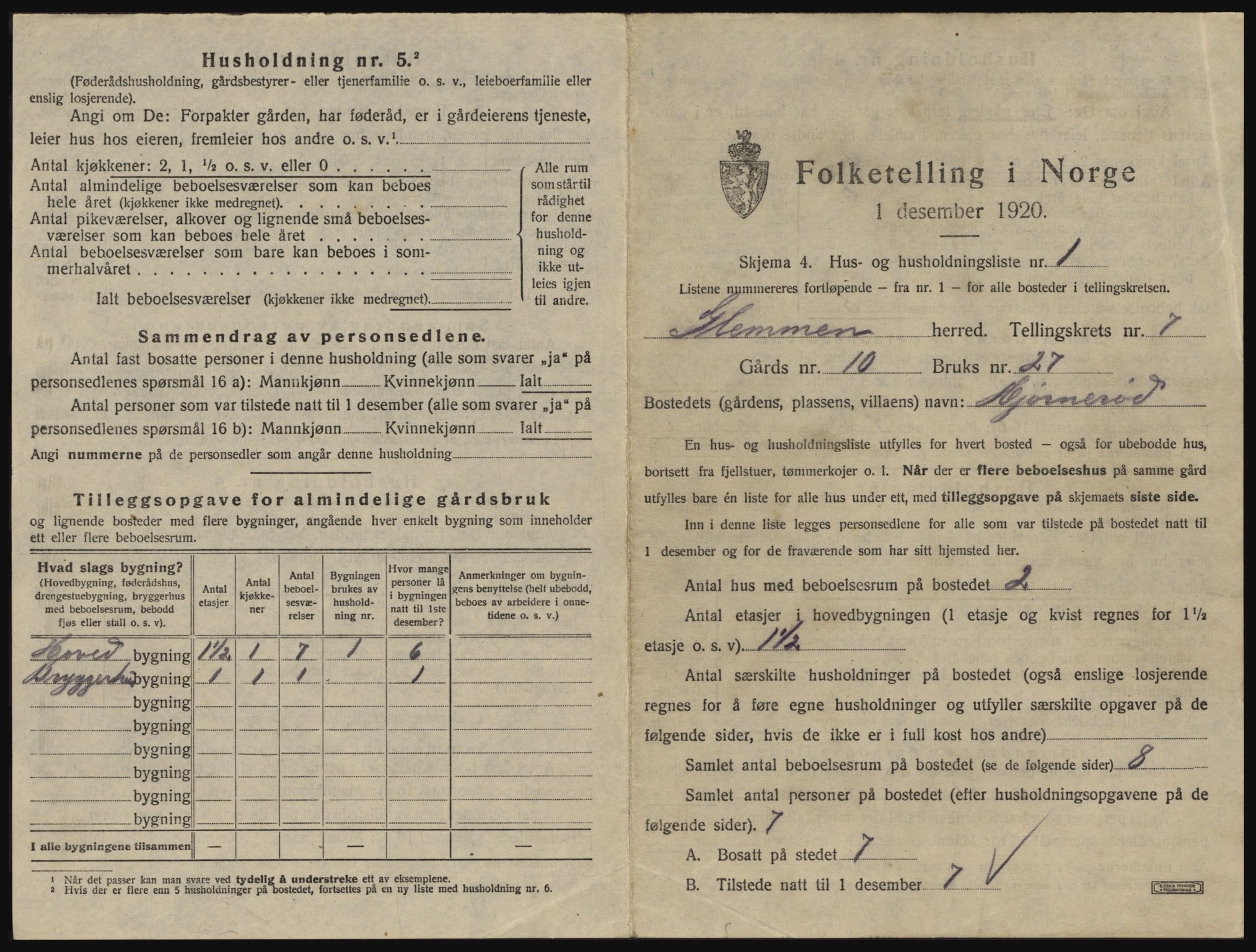 SAO, 1920 census for Glemmen, 1920, p. 2755