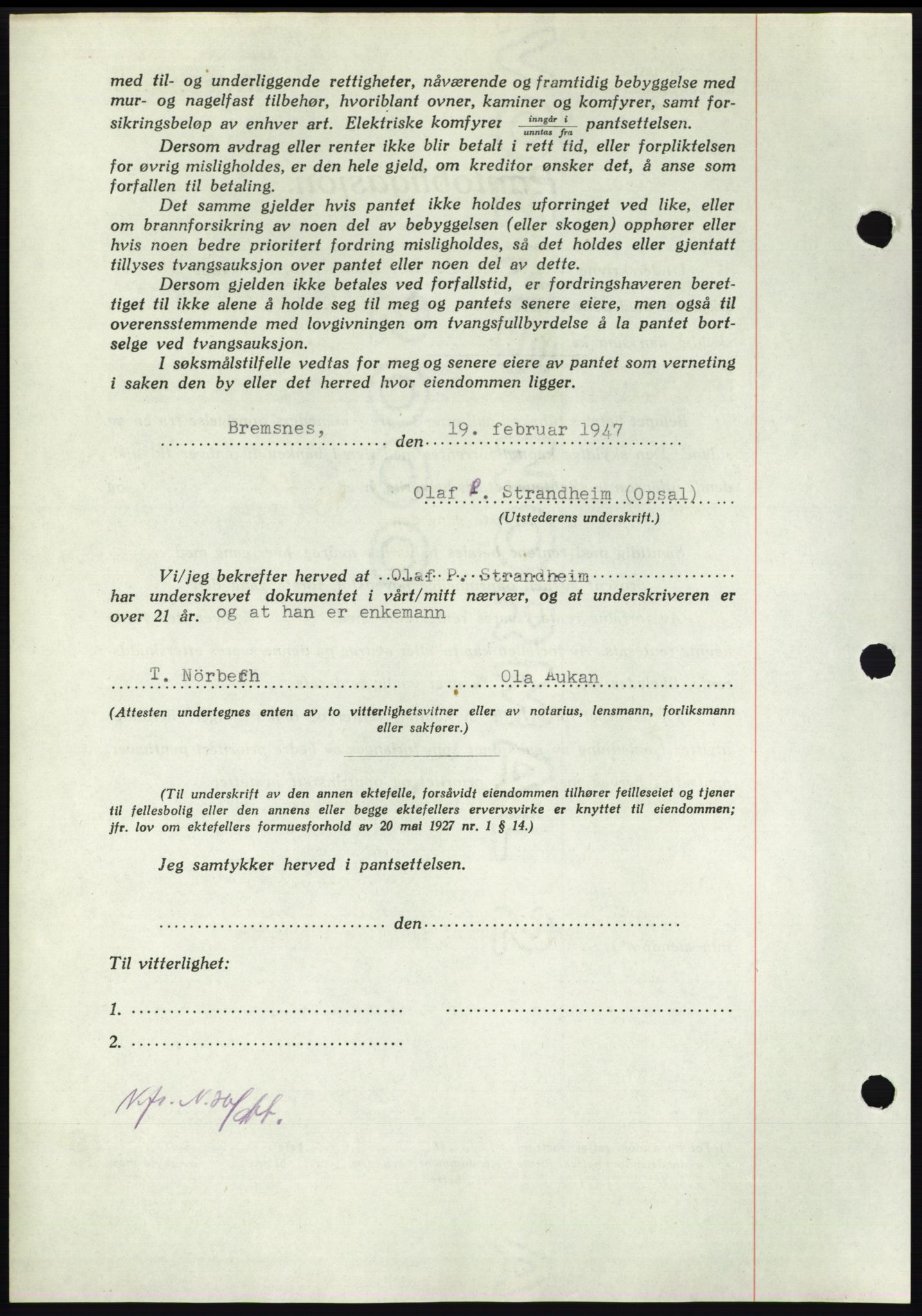 Nordmøre sorenskriveri, AV/SAT-A-4132/1/2/2Ca: Mortgage book no. B95, 1946-1947, Diary no: : 507/1947