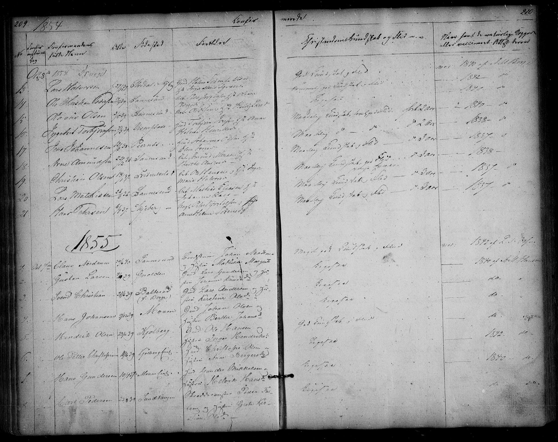 Borge prestekontor Kirkebøker, SAO/A-10903/F/Fa/L0005: Parish register (official) no. I 5, 1848-1860, p. 209-210