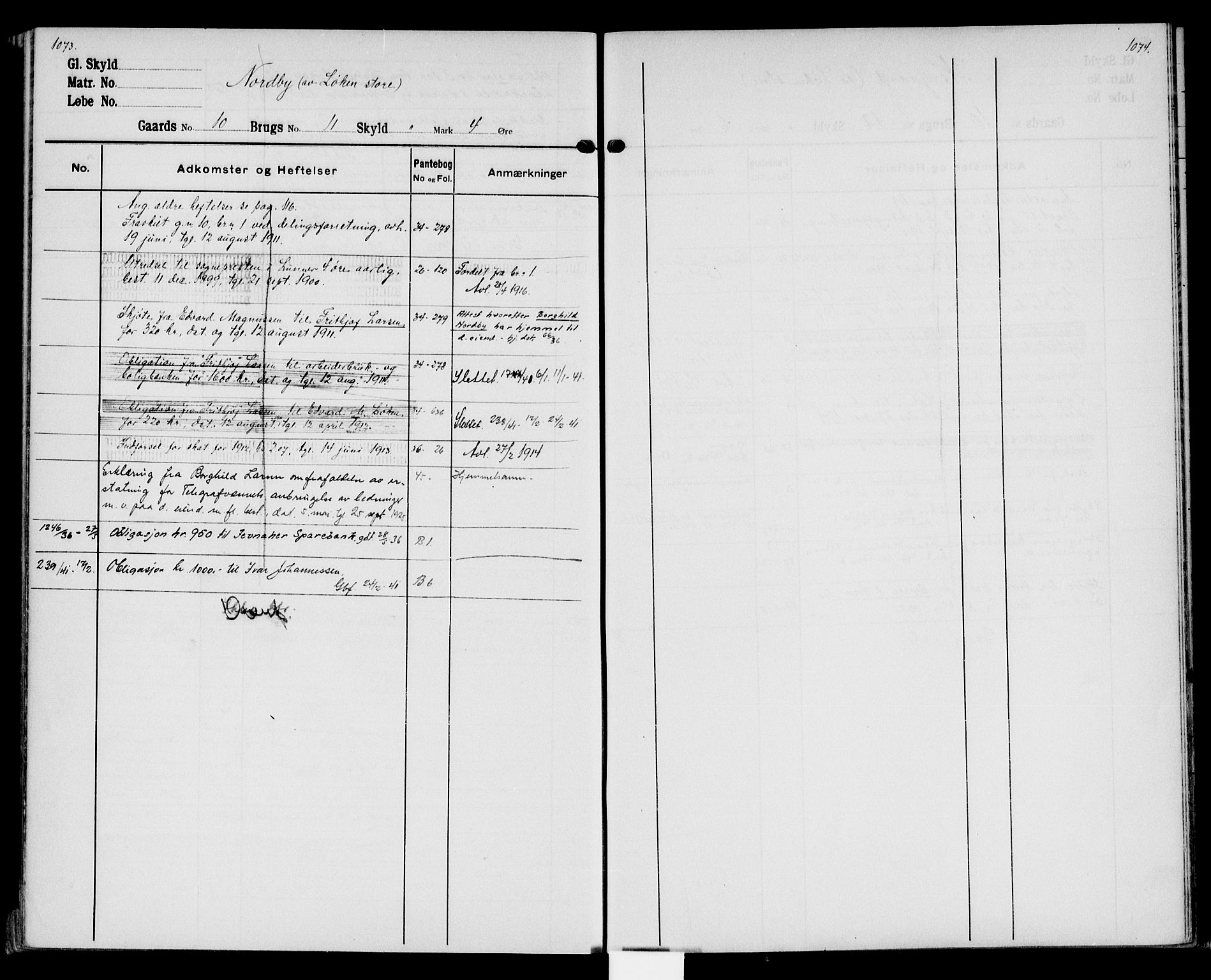 Hadeland og Land tingrett, AV/SAH-TING-010/H/Ha/Hac/L0002: Mortgage register no. 3.2, 1906-1950, p. 1073-1074