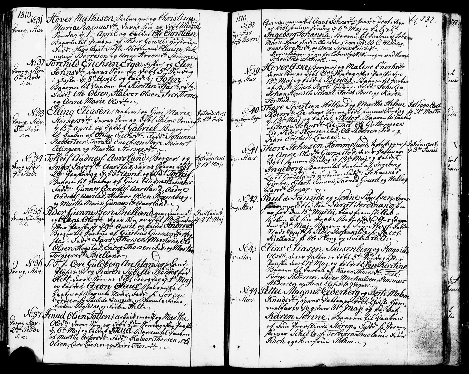 Domkirken sokneprestkontor, AV/SAST-A-101812/001/30/30BB/L0007: Parish register (copy) no. B 7, 1791-1813, p. 232