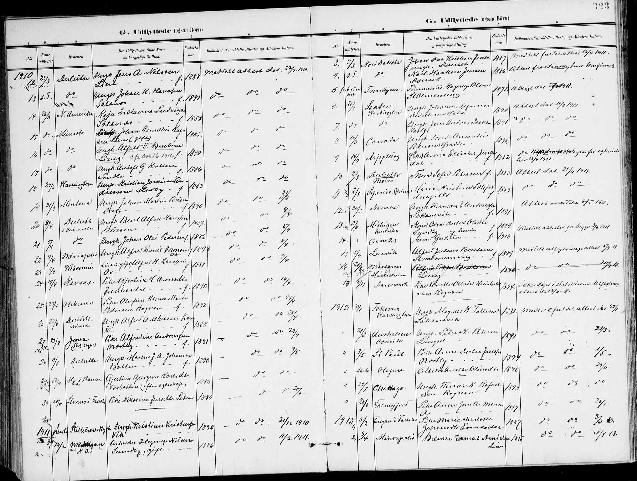 Ministerialprotokoller, klokkerbøker og fødselsregistre - Nordland, SAT/A-1459/847/L0672: Parish register (official) no. 847A12, 1902-1919, p. 323