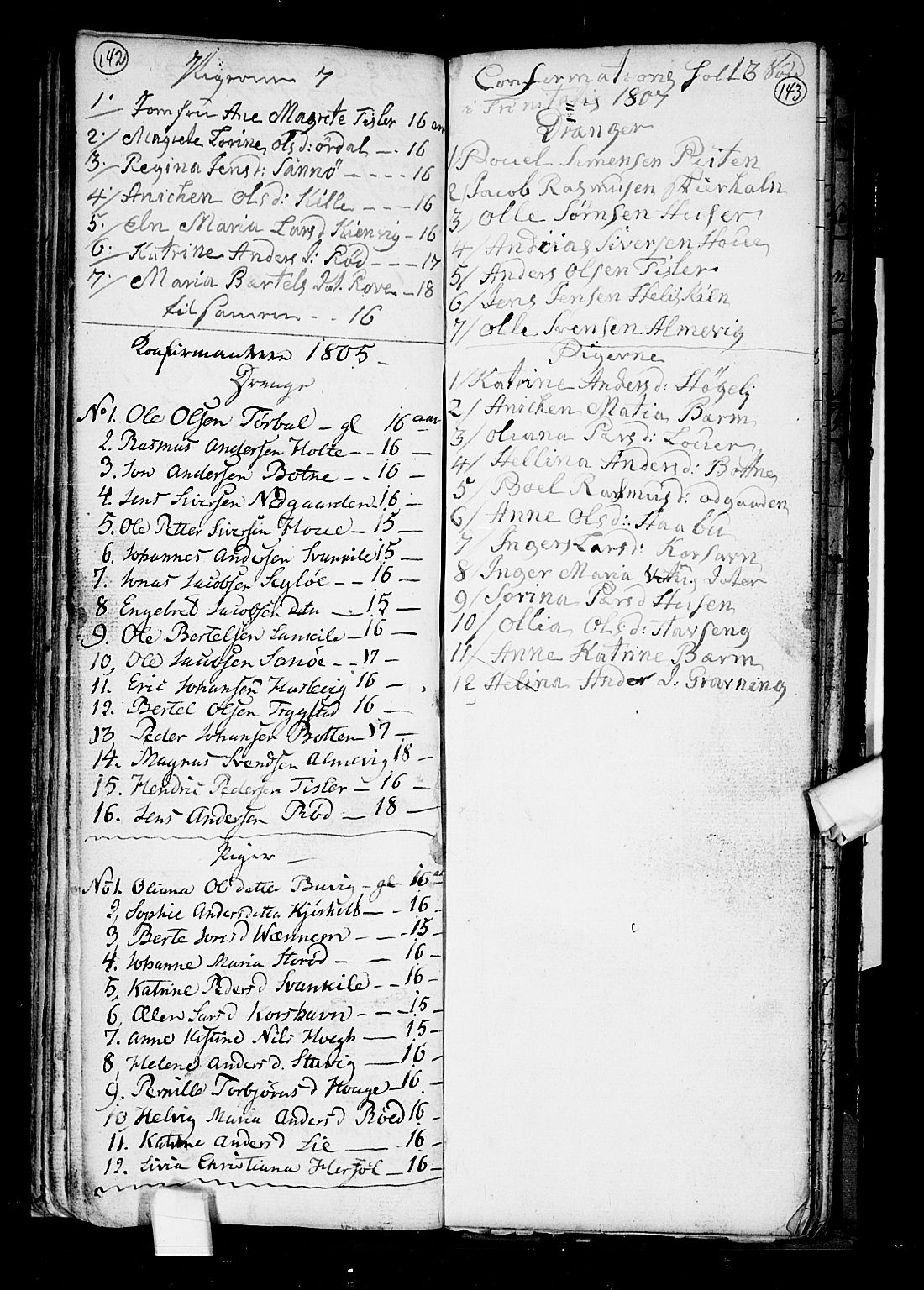 Hvaler prestekontor Kirkebøker, SAO/A-2001/F/Fa/L0002: Parish register (official) no. I 2, 1749-1816, p. 142-143