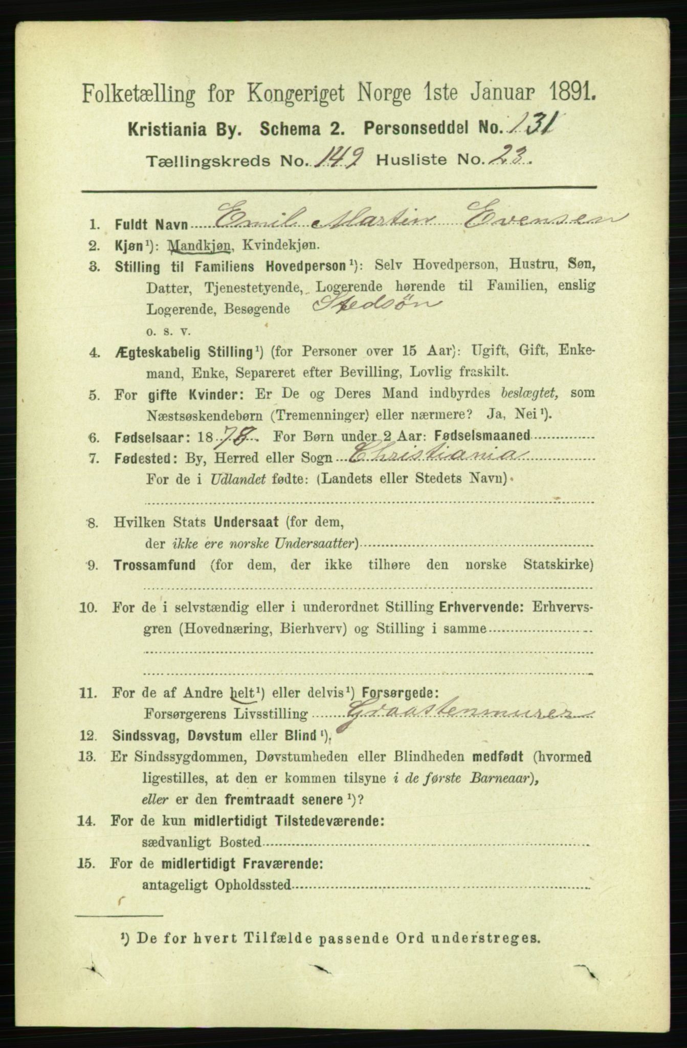 RA, 1891 census for 0301 Kristiania, 1891, p. 83740