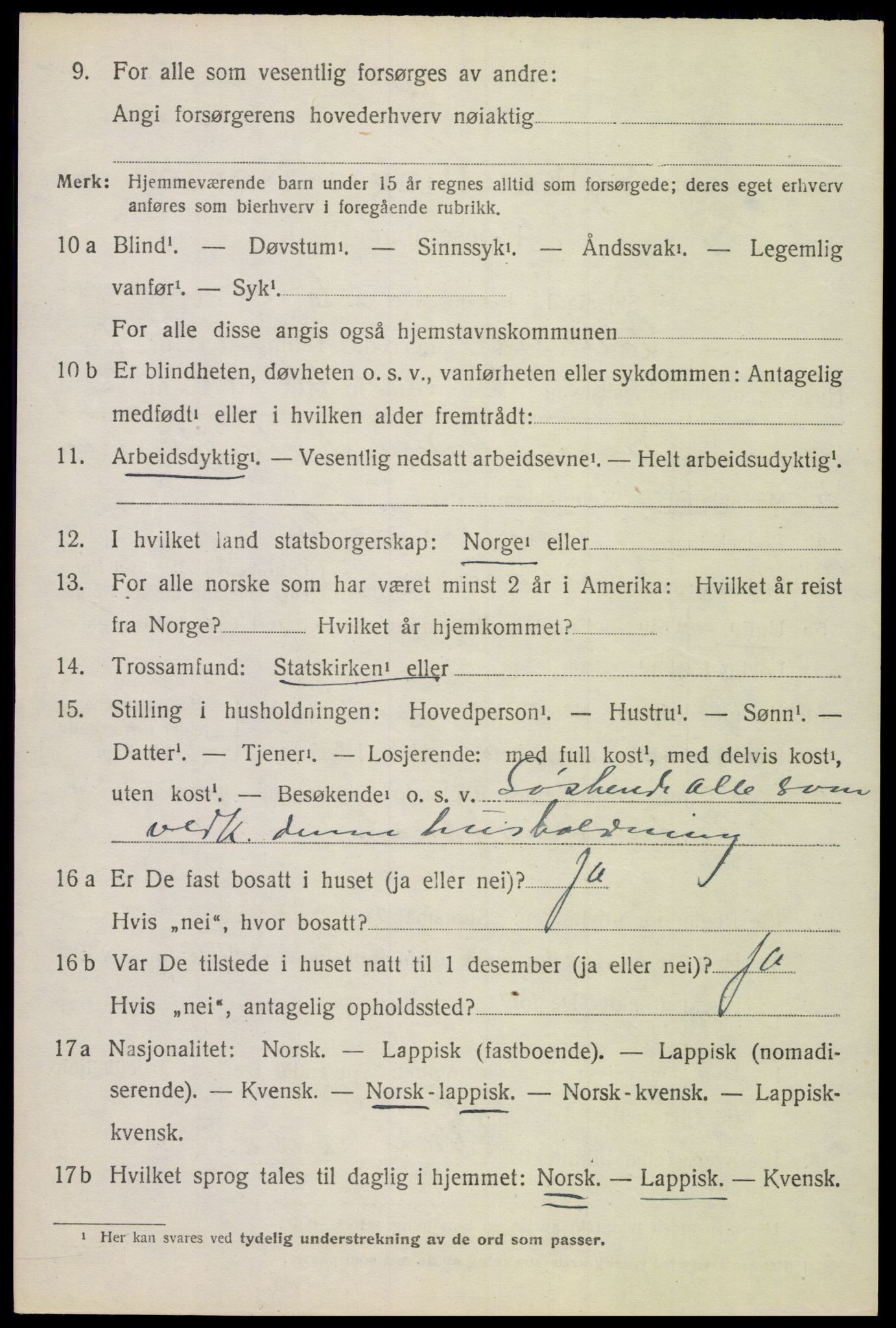 SAT, 1920 census for Evenes, 1920, p. 12795