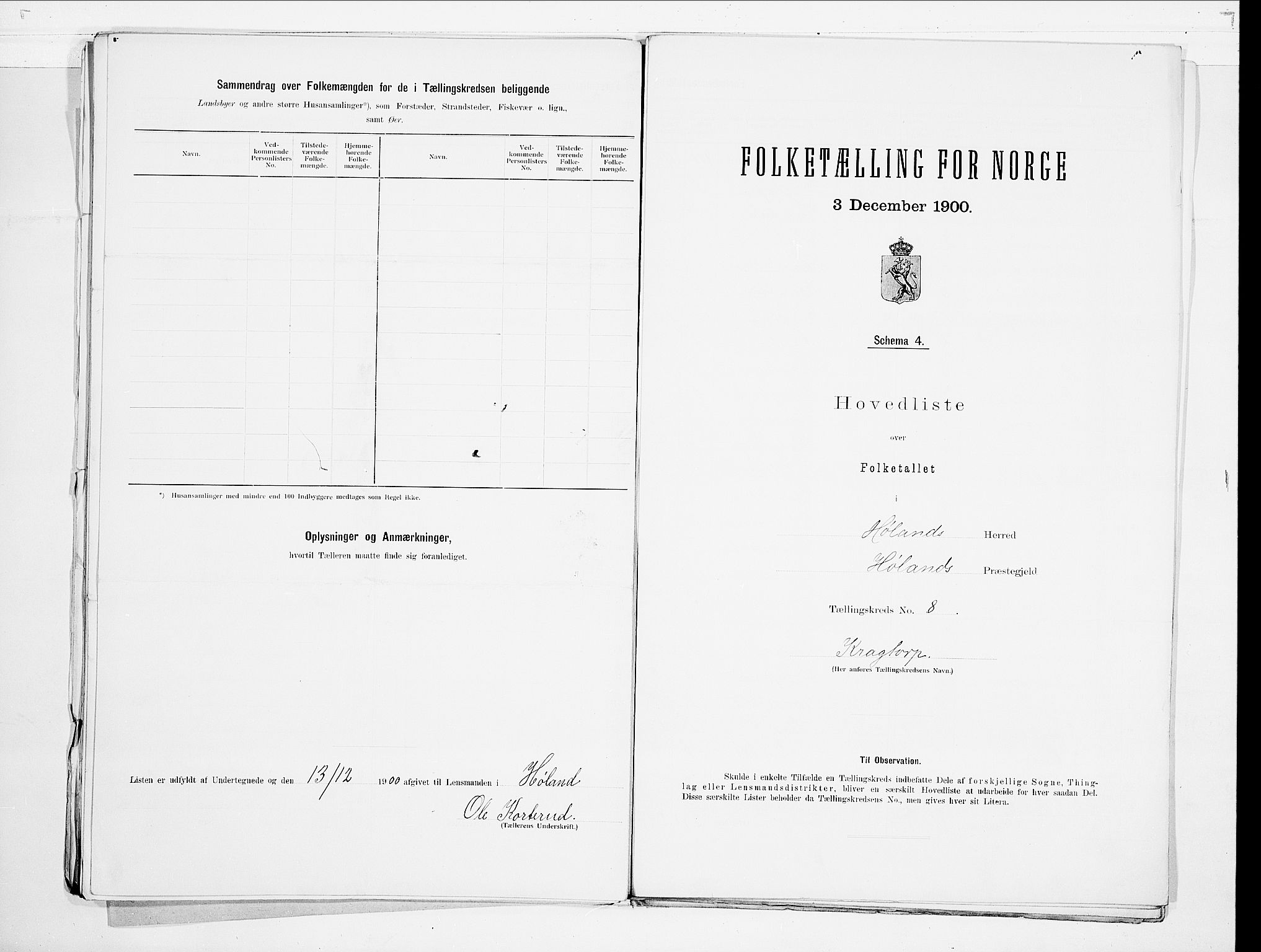 SAO, 1900 census for Høland, 1900, p. 24