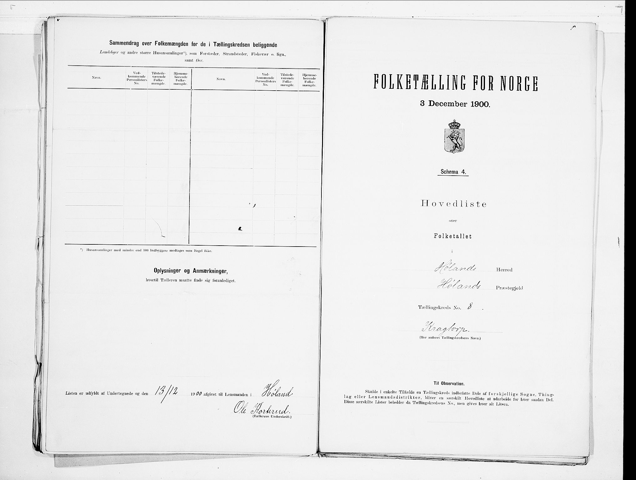 SAO, 1900 census for Høland, 1900, p. 24