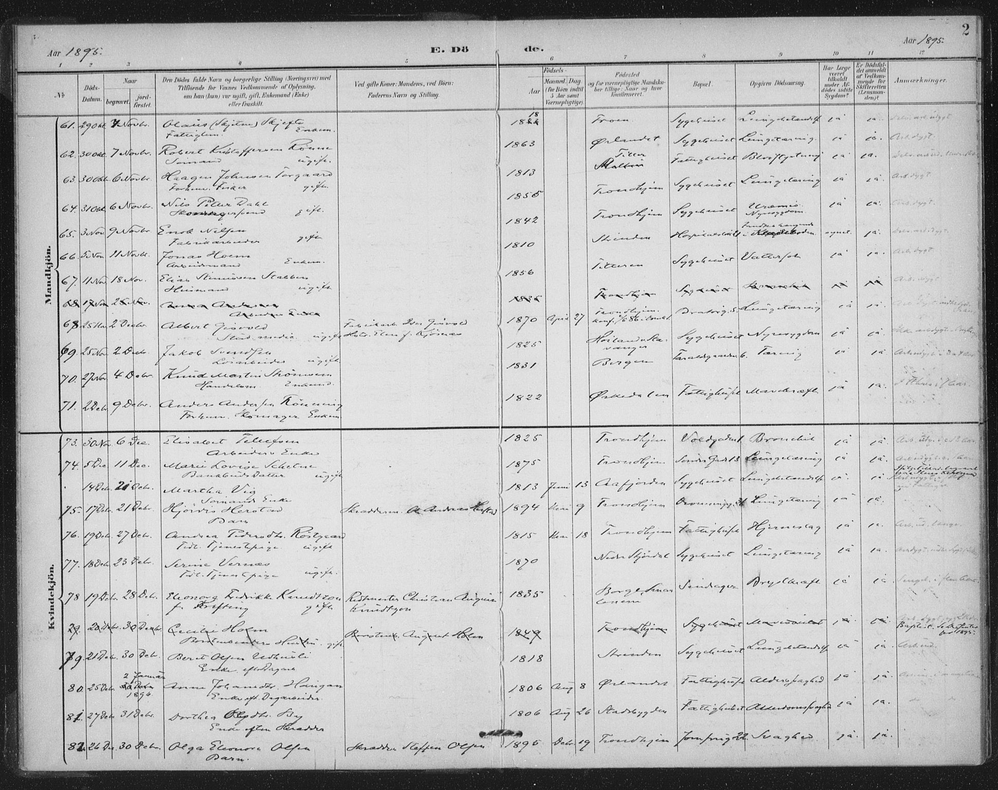 Ministerialprotokoller, klokkerbøker og fødselsregistre - Sør-Trøndelag, AV/SAT-A-1456/602/L0123: Parish register (official) no. 602A21, 1895-1910, p. 2