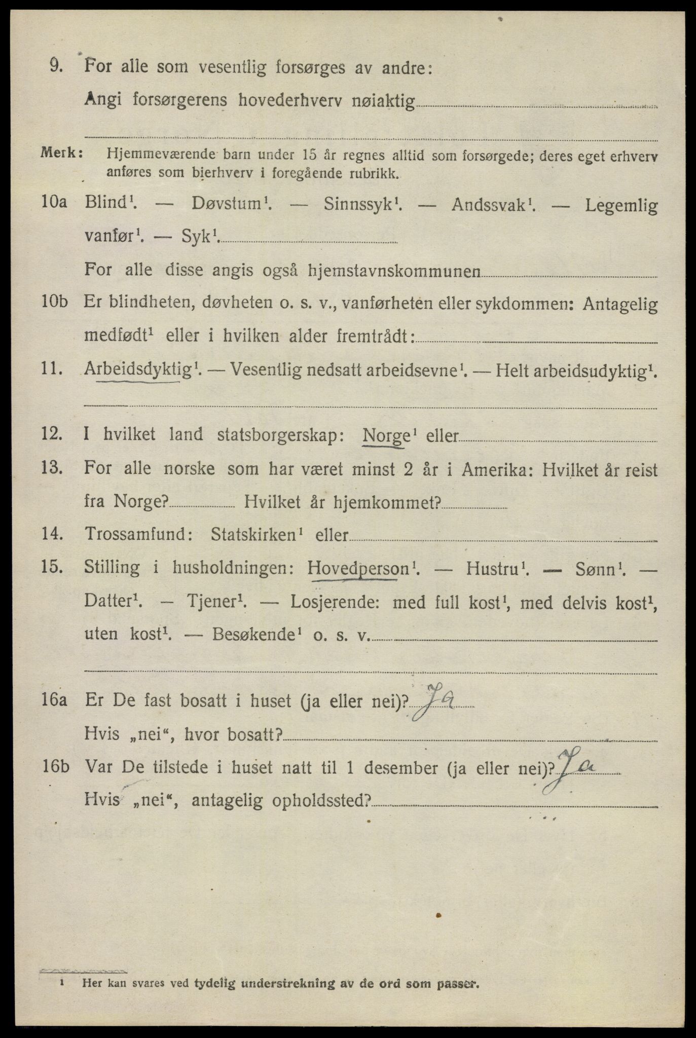 SAO, 1920 census for Ullensaker, 1920, p. 5488