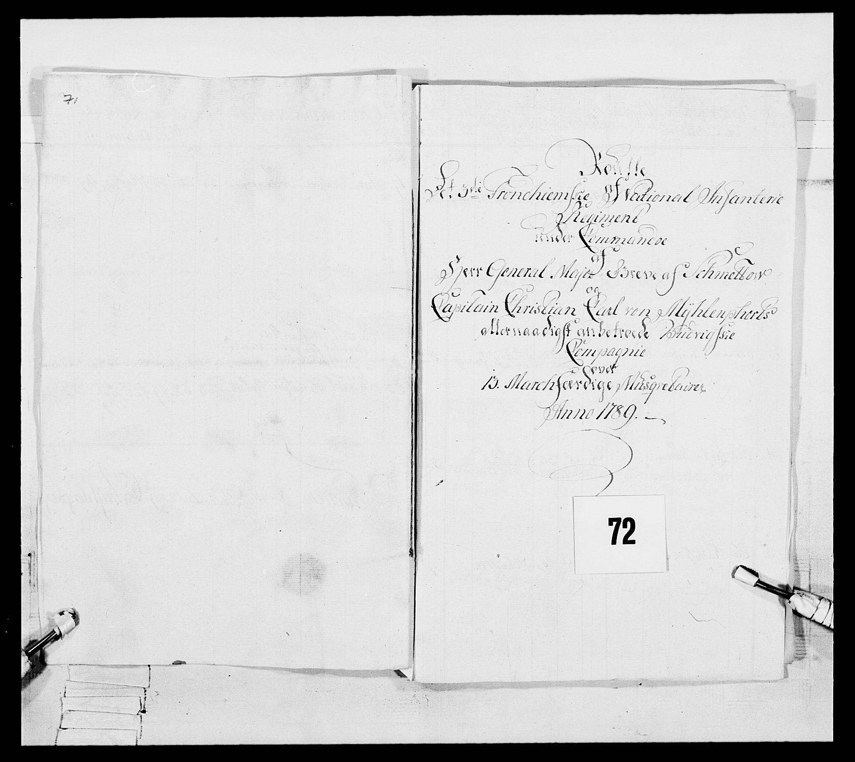 Generalitets- og kommissariatskollegiet, Det kongelige norske kommissariatskollegium, RA/EA-5420/E/Eh/L0088: 3. Trondheimske nasjonale infanteriregiment, 1780-1789, p. 375