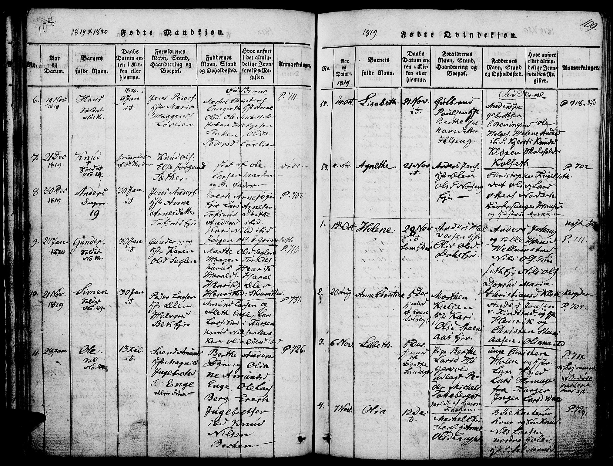 Løten prestekontor, SAH/PREST-022/L/La/L0001: Parish register (copy) no. 1, 1812-1832, p. 108-109